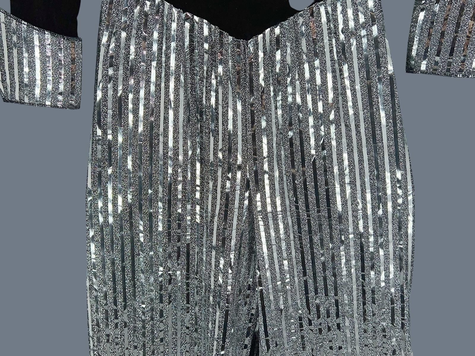 Designer Vintage Disco Lightning Bolt Jumpsuit One Piece Small Size ONE SIZE - 4 Thumbnail