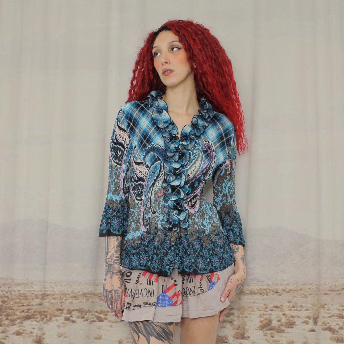Other 🎭TARTAN TEAL TOP🎭 Size M / US 6-8 / IT 42-44 - 1 Thumbnail