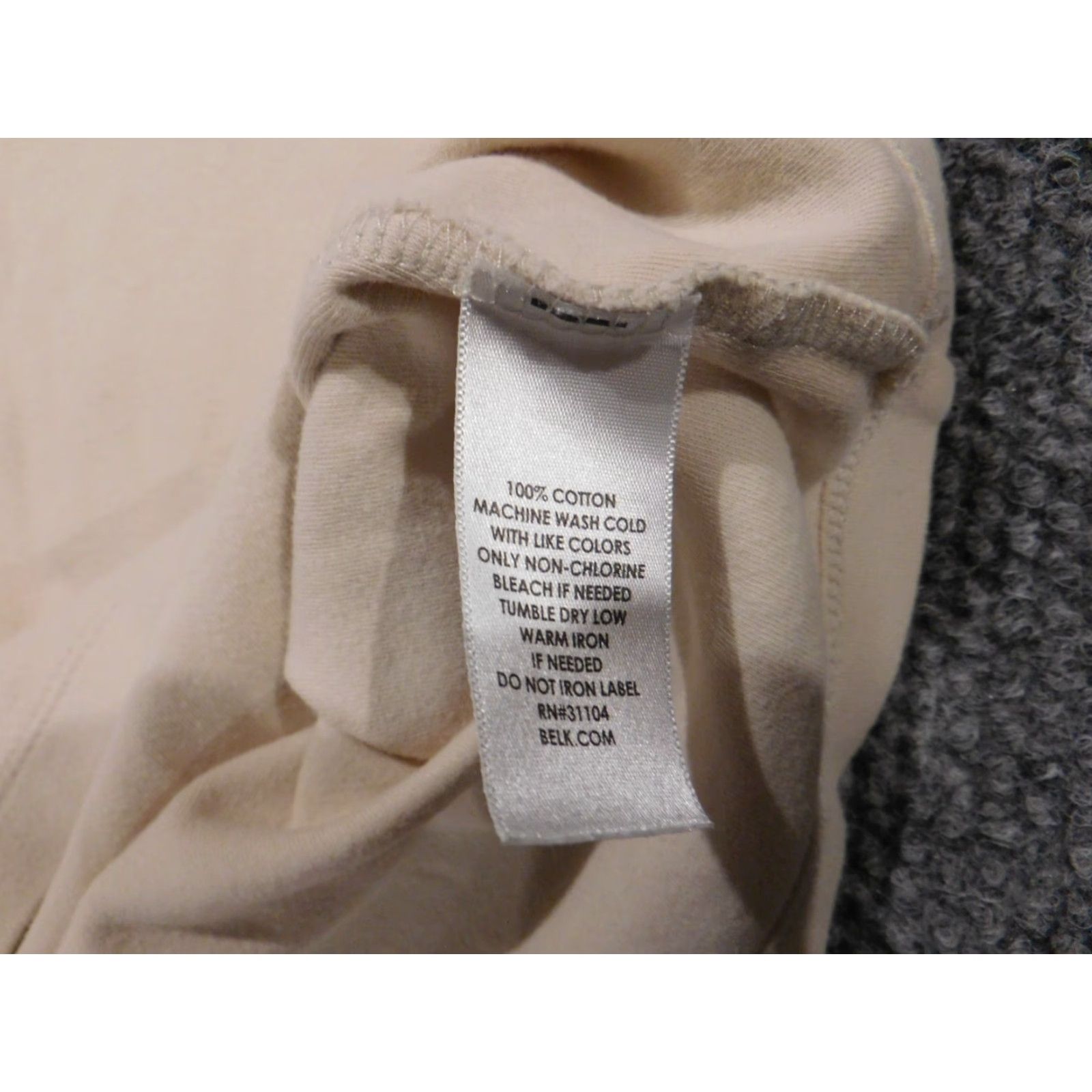 Vintage Kim Rogers Blouse Womens M Beige Crew Neck Pullover Stretch Casual Regular Button Cotton Rayon Yep Comfortable Size M / US 6-8 / IT 42-44 - 6 Thumbnail