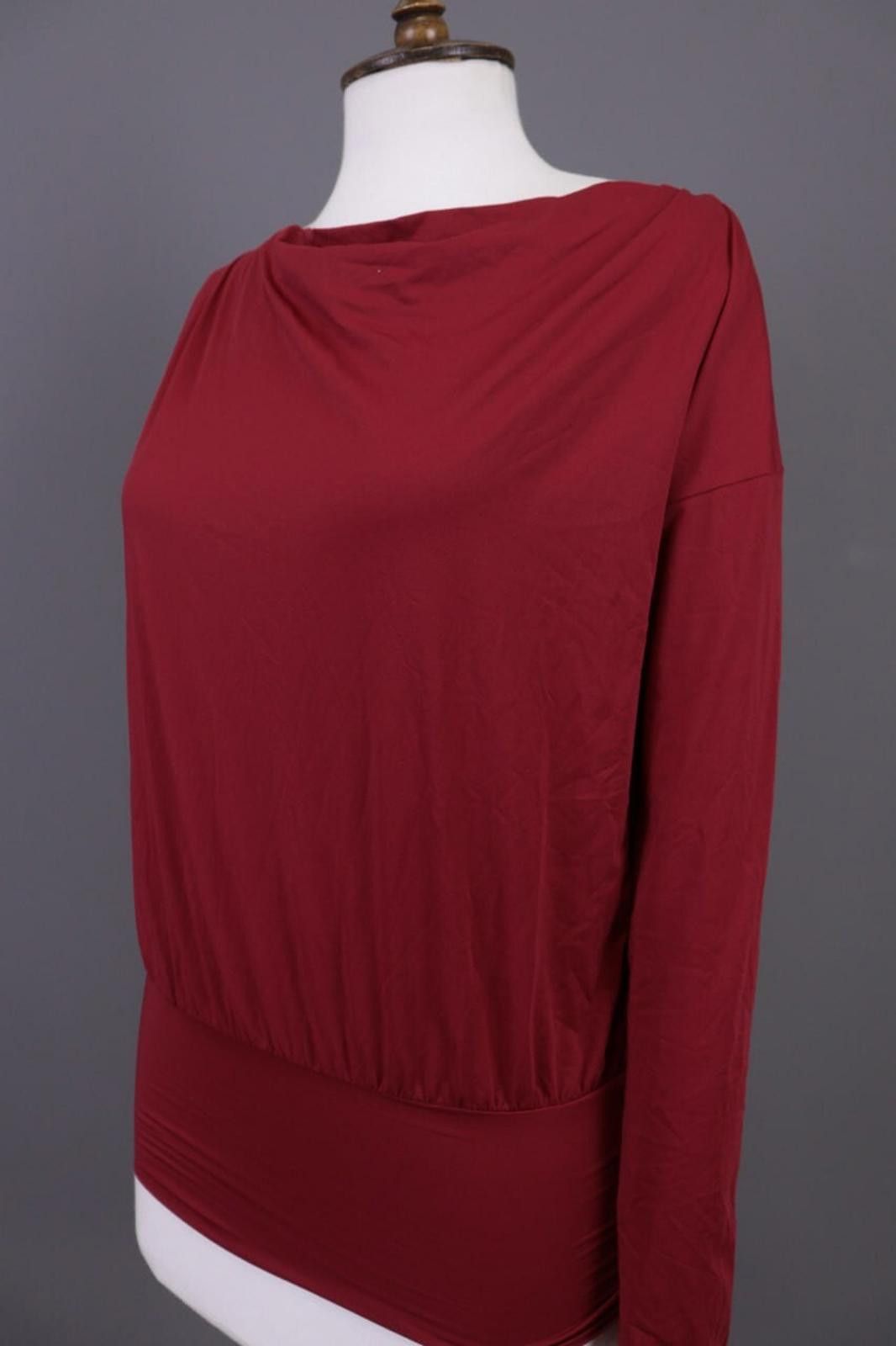 Wolford Wolford Burgundy Stretch Long Sleeve Pullover Sweater Size ONE SIZE - 12 Thumbnail