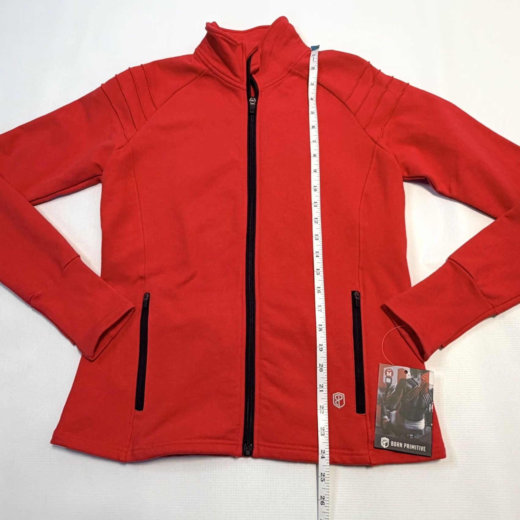 Primitive Born Primitive Track Jacket Womens Medium Red Full Zip Thumbholes Athletic Size M / US 6-8 / IT 42-44 - 6 Thumbnail