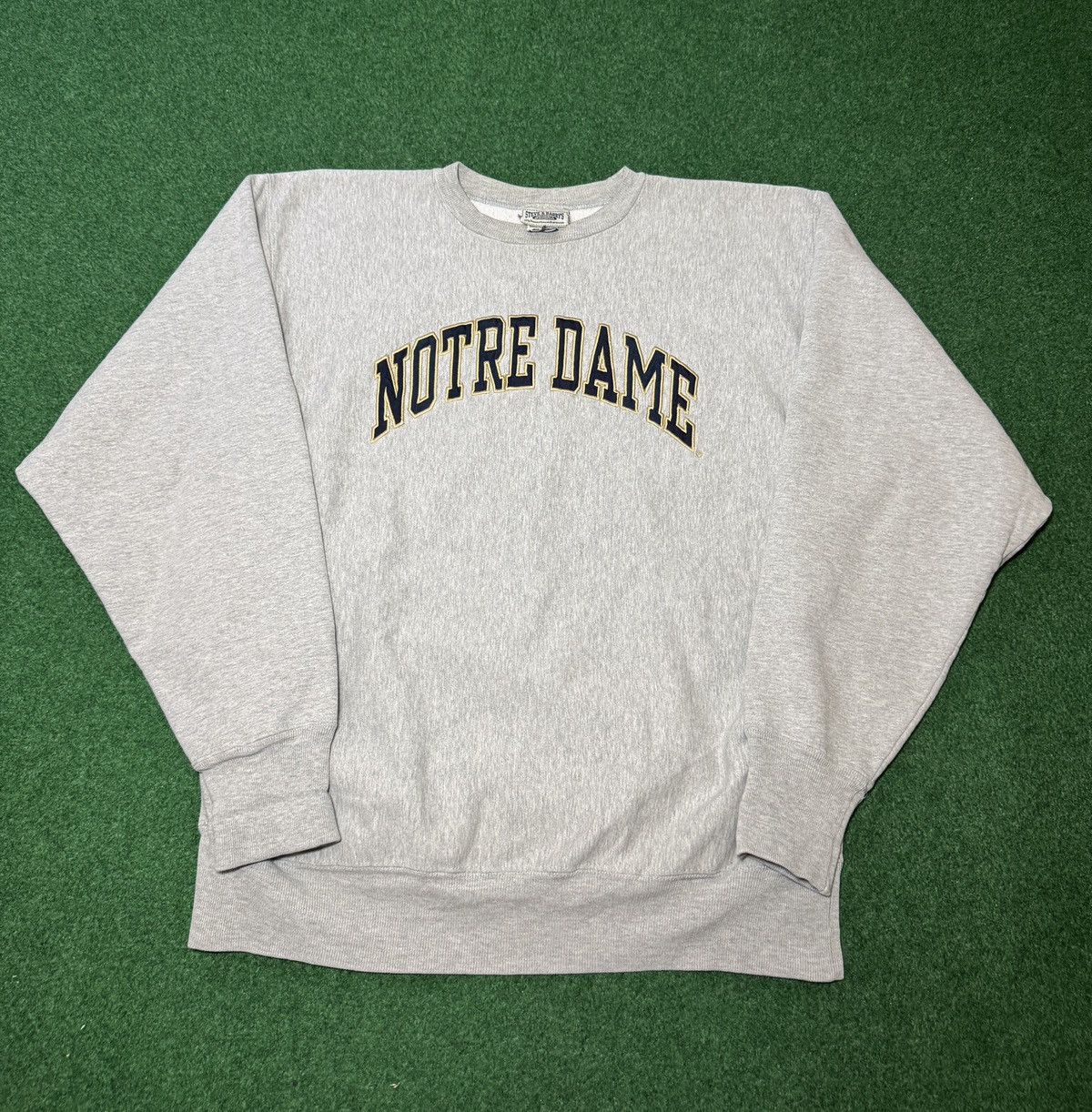 Steve And Barrys Vintage Y2K Notre Dame Fighting Irish Collegiate Crewneck Size US XL / EU 56 / 4 - 1 Thumbnail