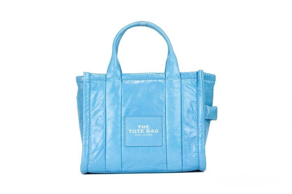 Marc Jacobs The Shiny Crinkle Mini Tote Air Blue Leather Crossbody Size ONE SIZE - 1 Thumbnail
