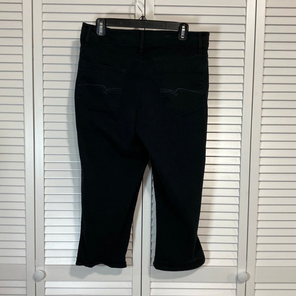 Faded Glory Faded Glory Black Denim High Rise Straight Capri Jeans 12 Size 34" / US 12 / IT 48 - 2 Thumbnail