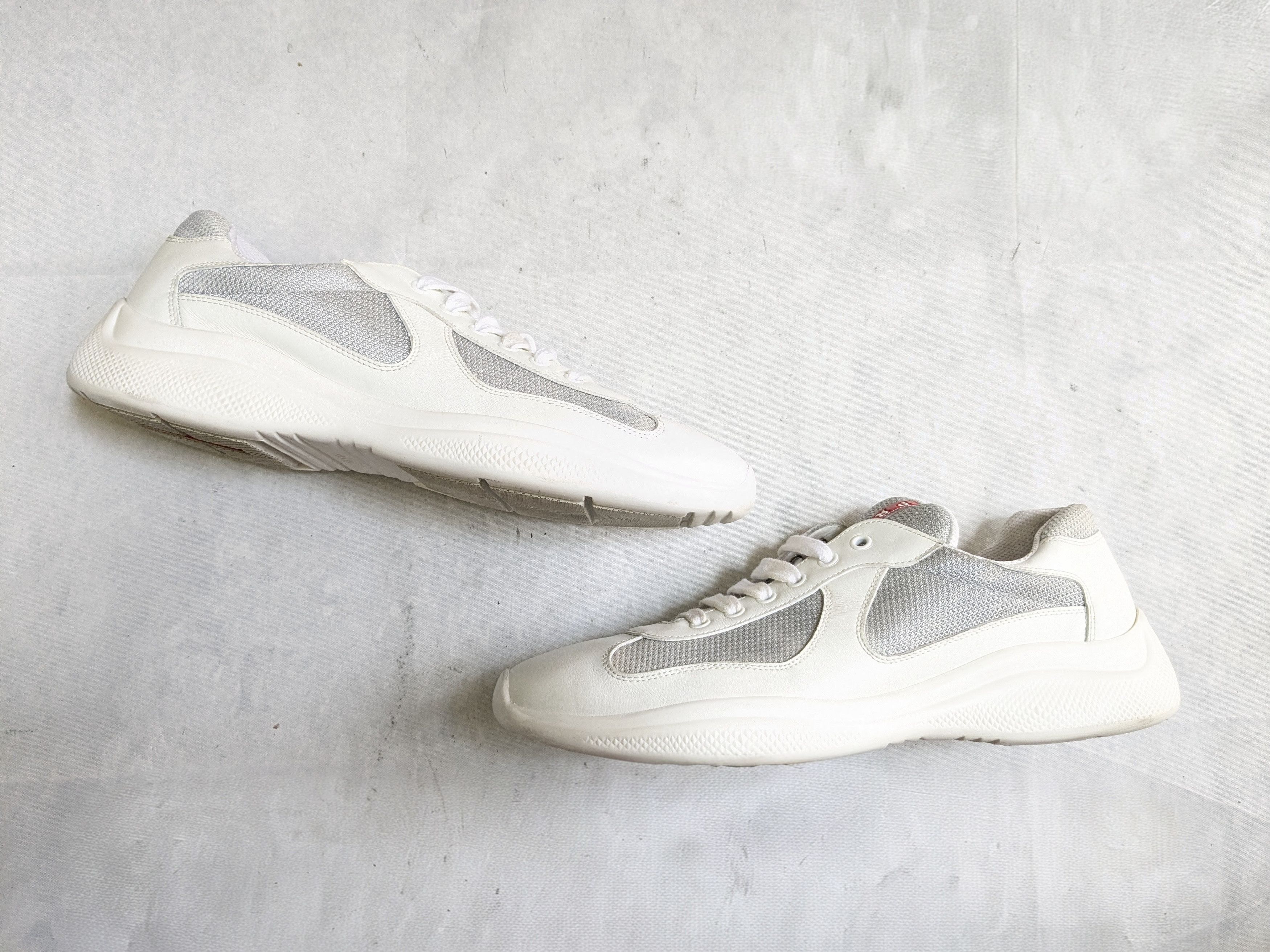 Prada Prada America's Cup Sneakers White 10 Silver Red Low Size US 10 / EU 43 - 1 Thumbnail