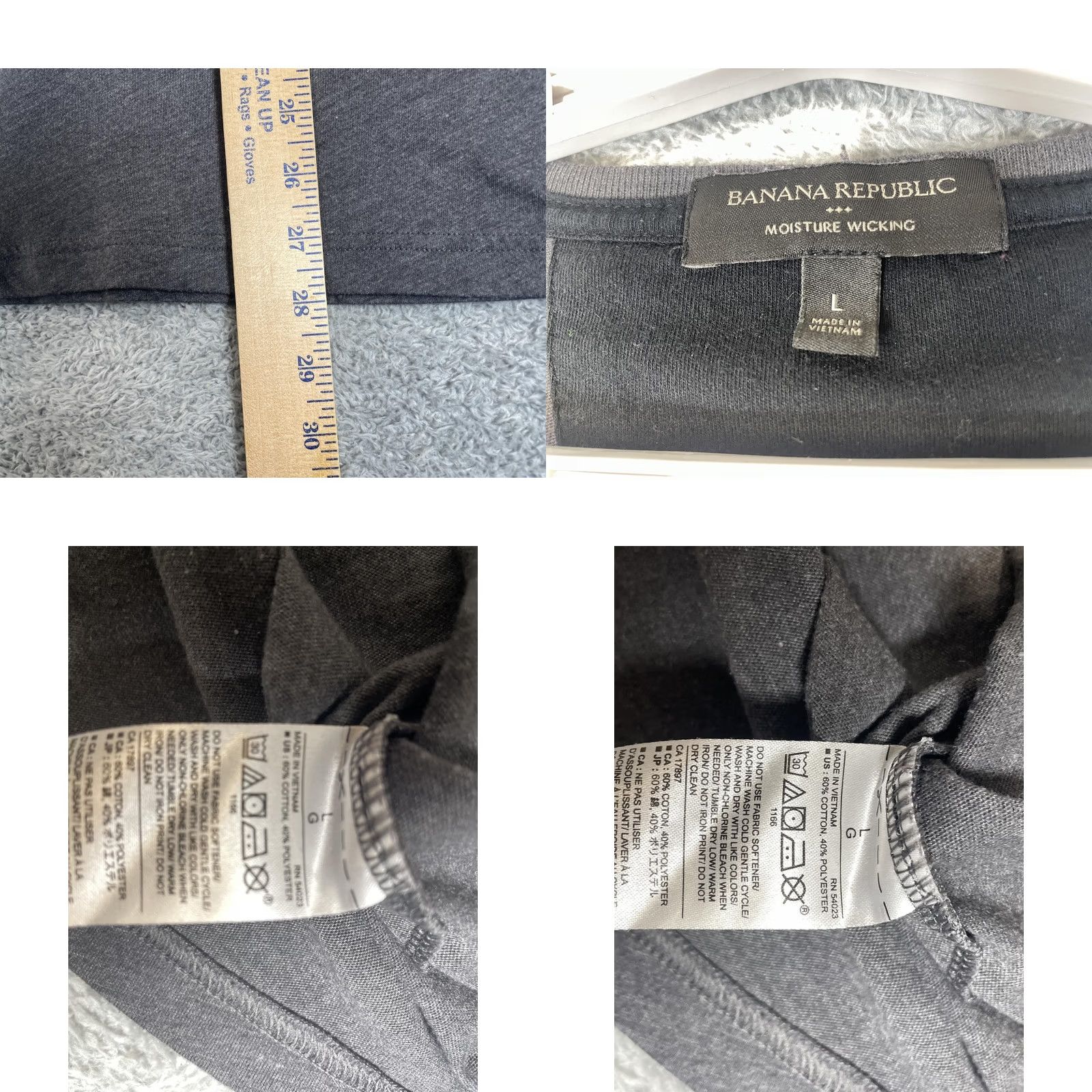 Banana Republic VINTAGE Banana Republic Shirt Mens Large Gray Long Sleeve Moisture Wicking Crewneck Size US L / EU 52-54 / 3 - 8 Thumbnail