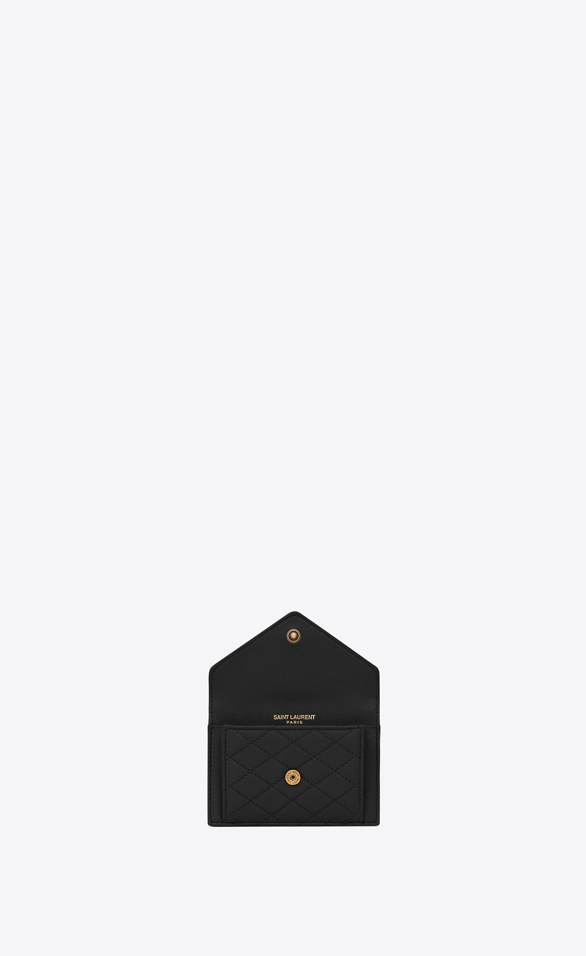 Saint Laurent Paris o1s1wg110125 Size: OS / 734921 Gaby Flap Card Case Quilted Size ONE SIZE - 4 Thumbnail