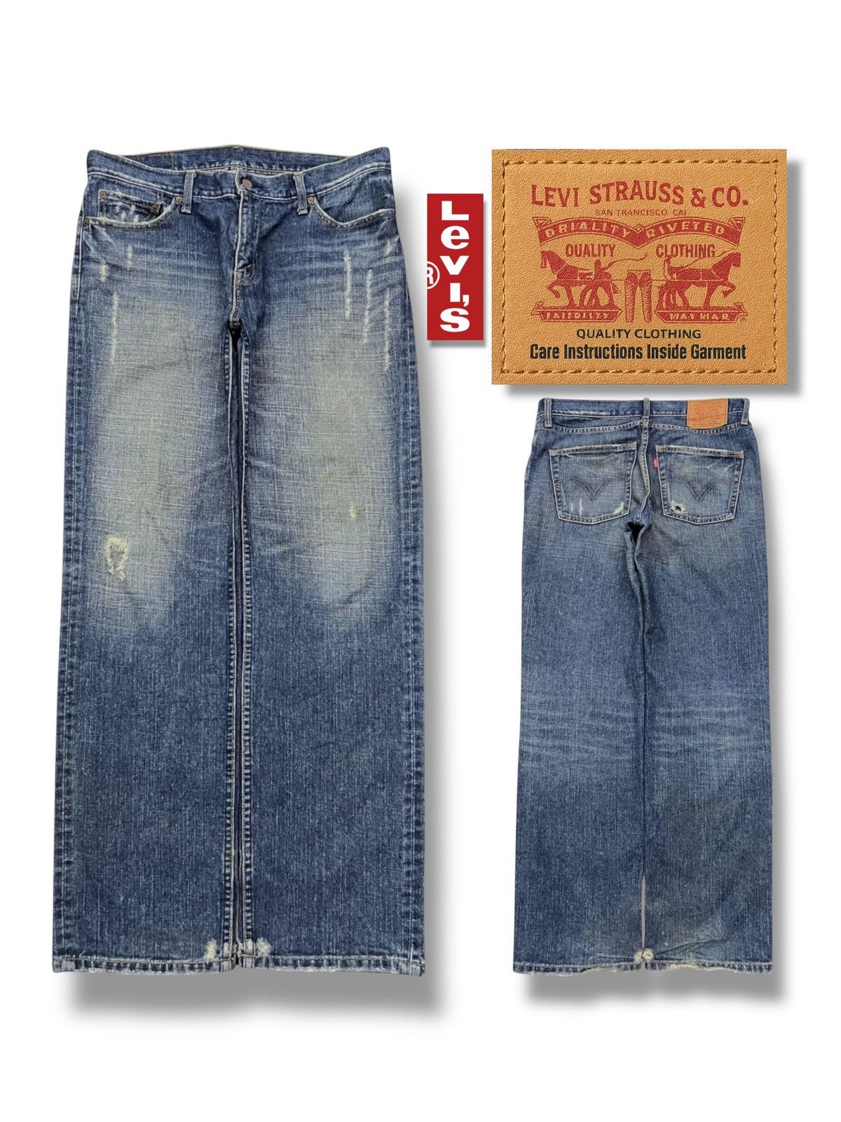 Levi's Loose Vintage Y2K Levi’s 533 Japan - Faded Wash, Distressed Size US 35 - 1 Thumbnail