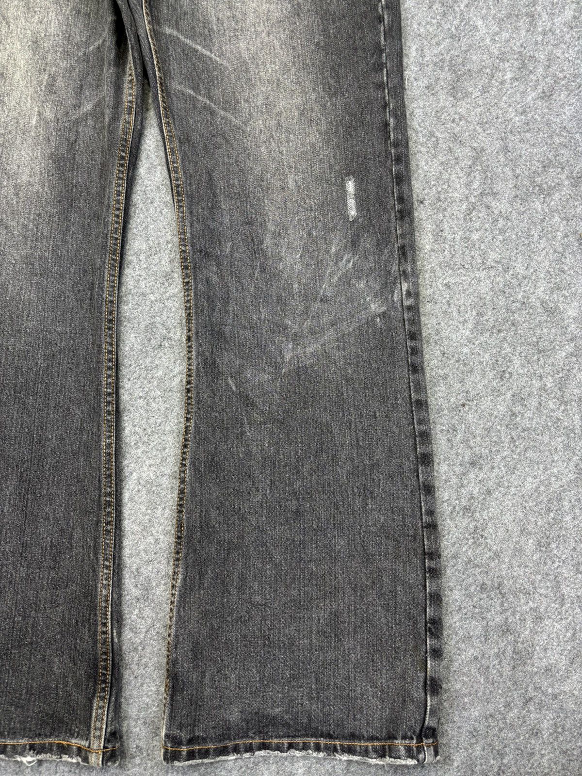 Japanese Brand 💥Flare💥Nylaus Design Works Black Wash Flare Denim F901 Size US 33 - 4 Thumbnail
