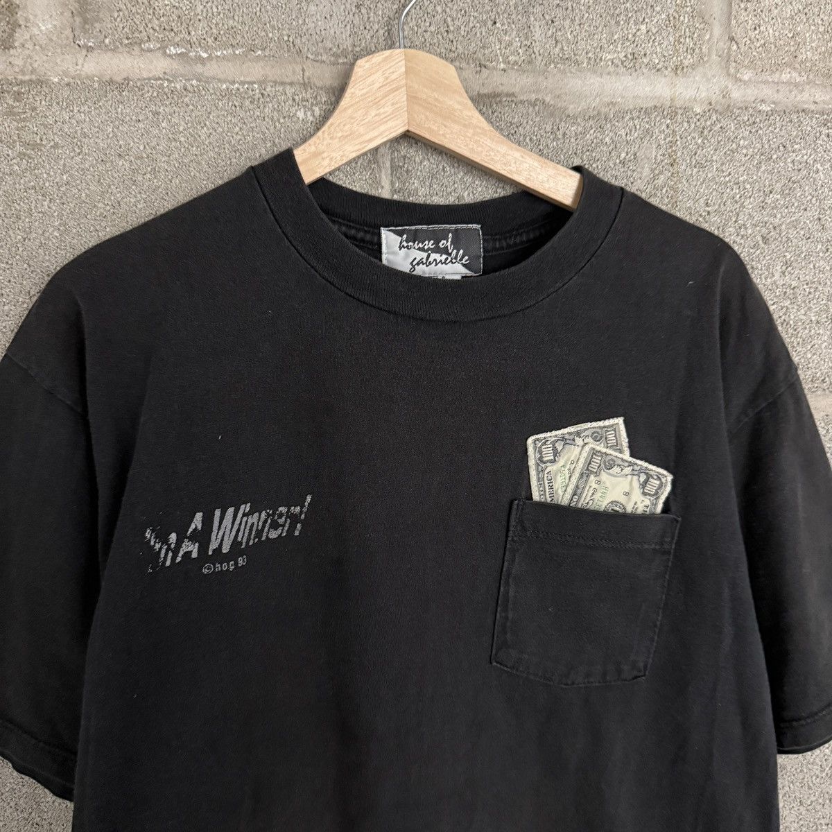 Other Vintage House Of Gabrielle Black Money Pocket Tee Mens Large Size US L / EU 52-54 / 3 - 3 Thumbnail