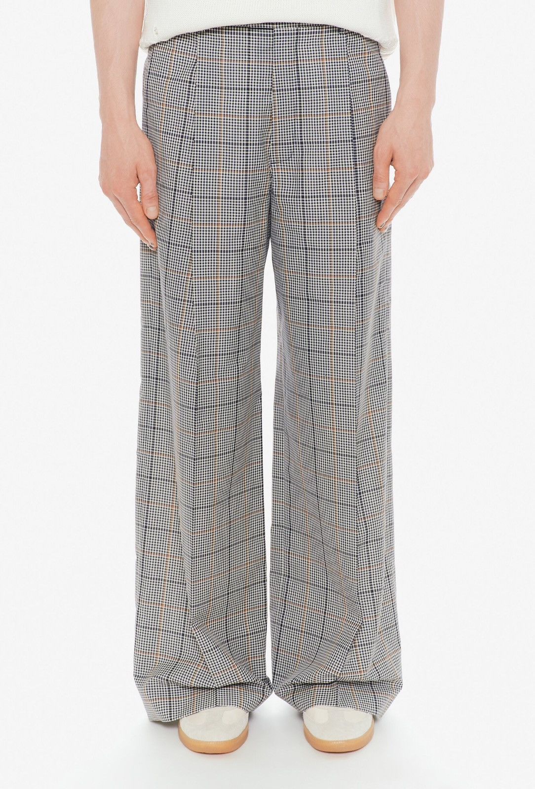 Marni Last Size Marni Grey Wool Check Pattern Wide Leg Trousers Size US 34 / EU 50 - 1 Thumbnail