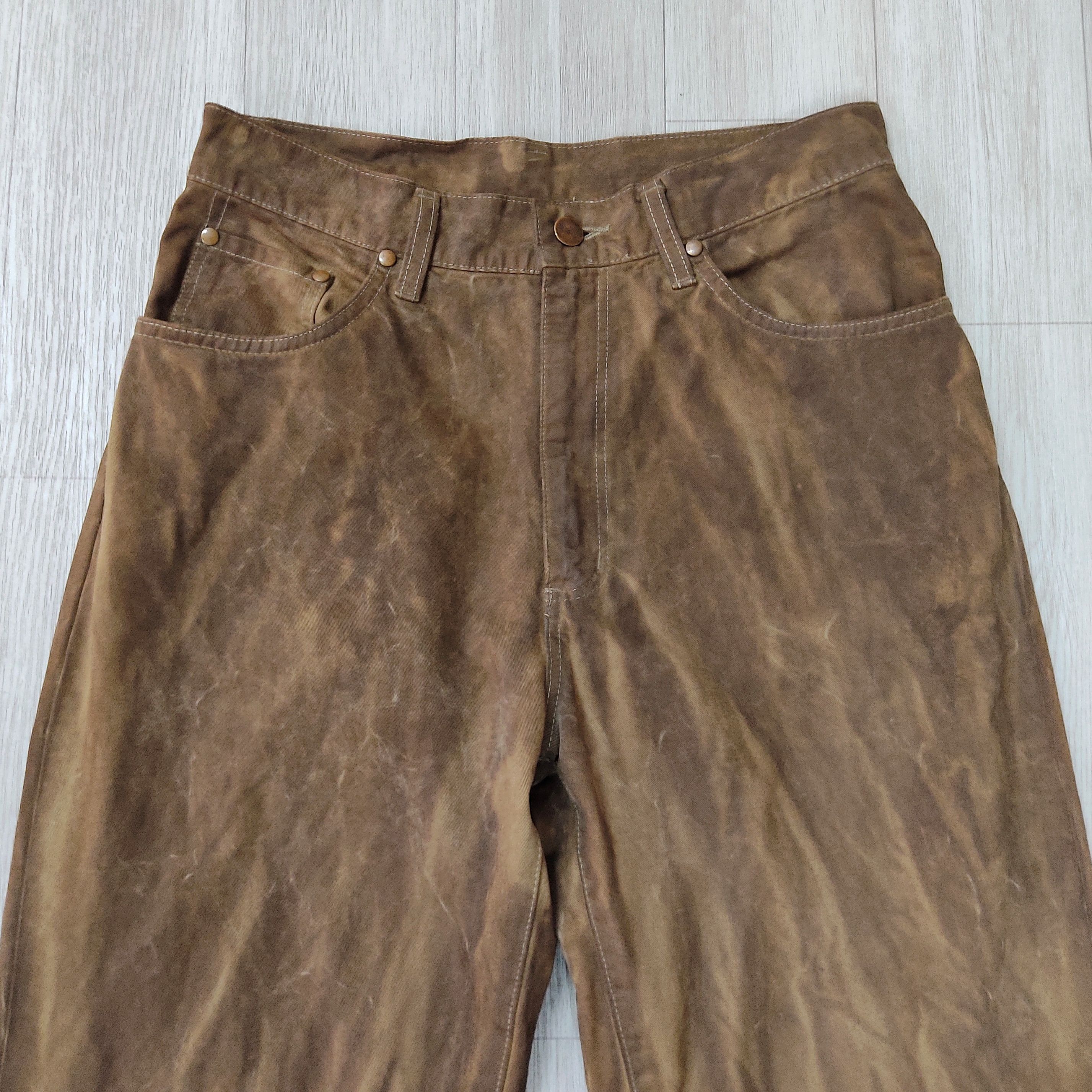 Wrangler Wrangler Blue Bell Rustic Brown Washed Denim Pants Size US 29 - 6 Thumbnail