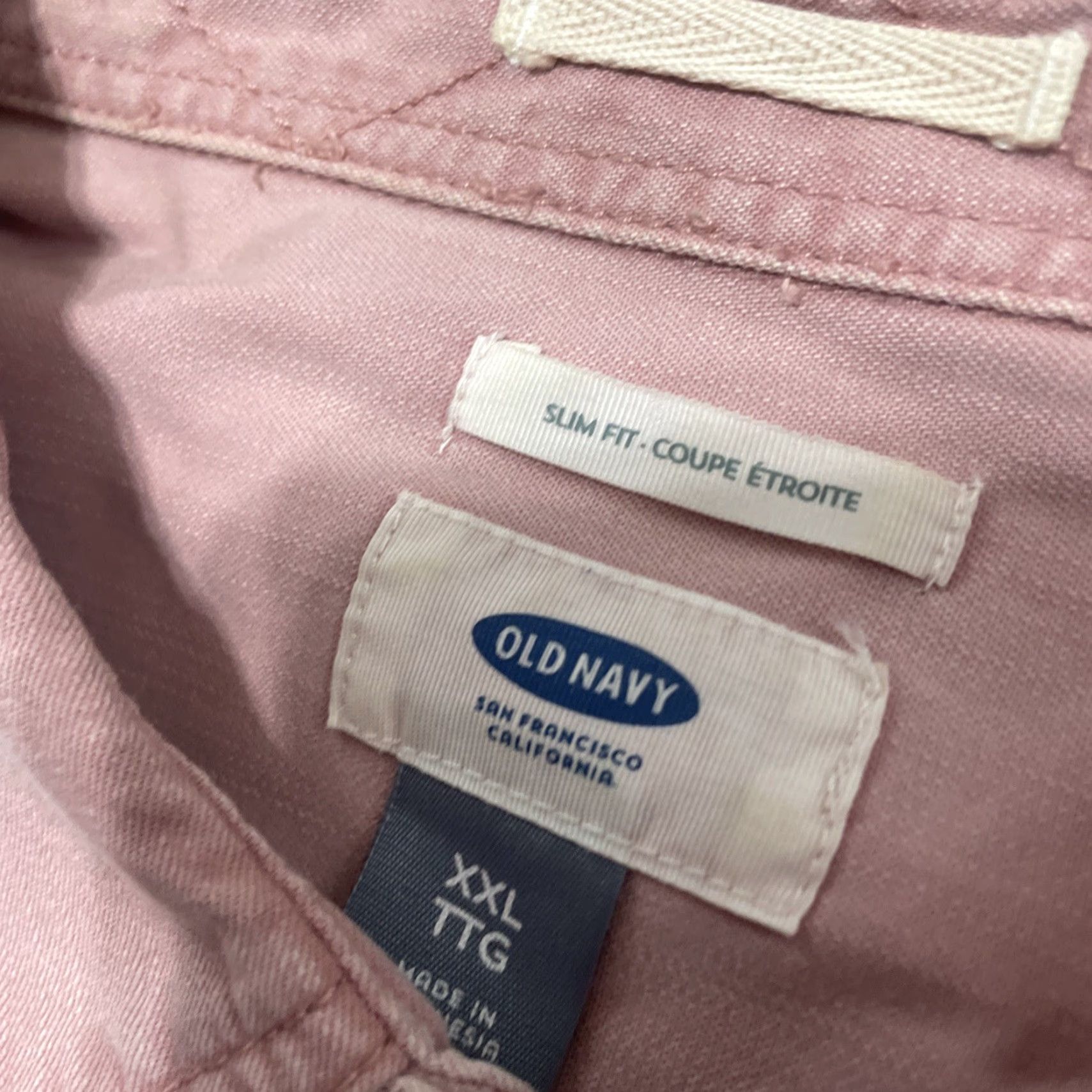 Old Navy Old Navy Shirt Men 2XL Slim Fit Pink Twill Utility Pockets XXL Size US XXL / EU 58 / 5 - 7 Thumbnail