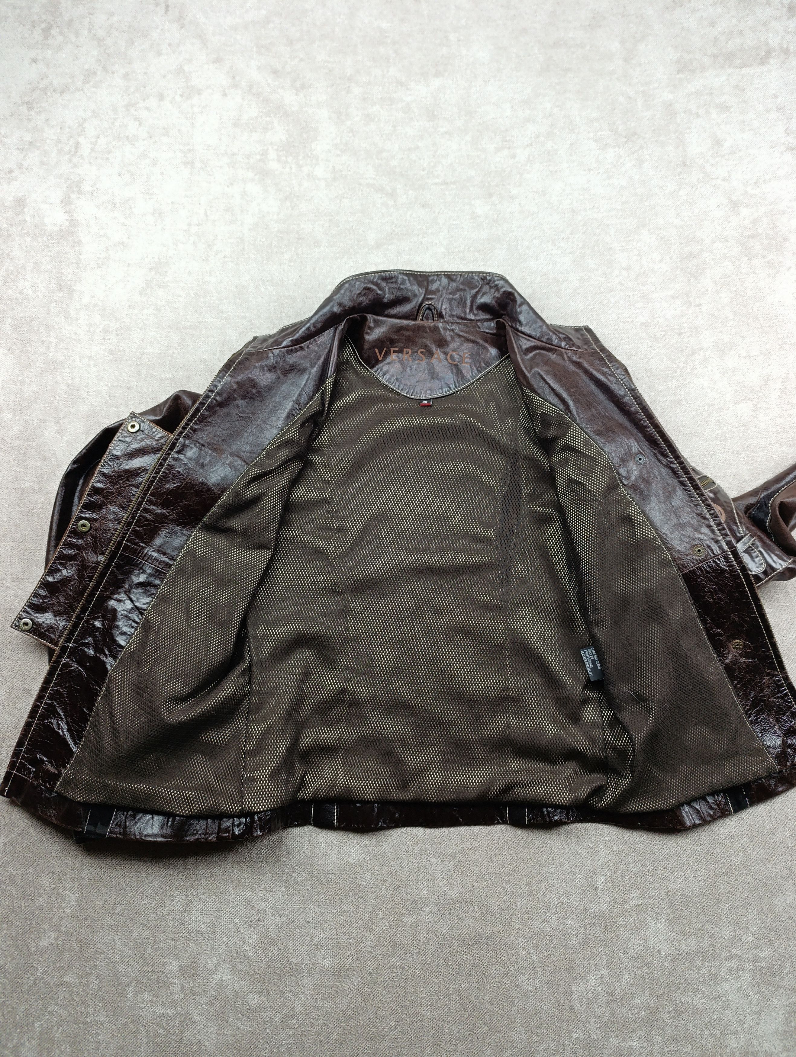 Versace Versace Womens Vintage Leather Avant-garde Jacket Size XS / US 0-2 / IT 36-38 - 14 Thumbnail