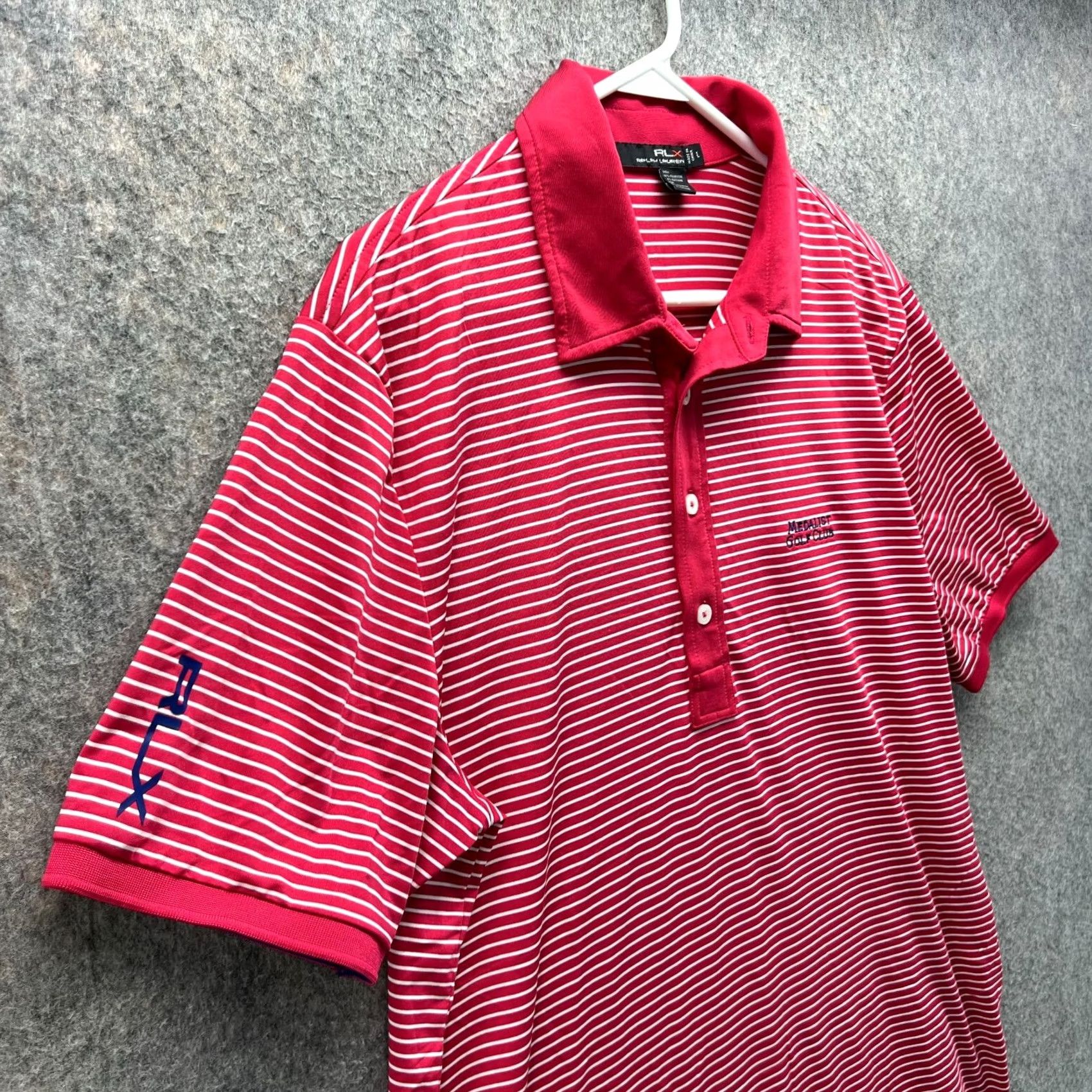 RLX Ralph Lauren VINTAGE RLX Ralph Lauren Polo Shirt Womens Large Red White Striped Preppy Medalist Golf Size L / US 10 / IT 46 - 6 Thumbnail