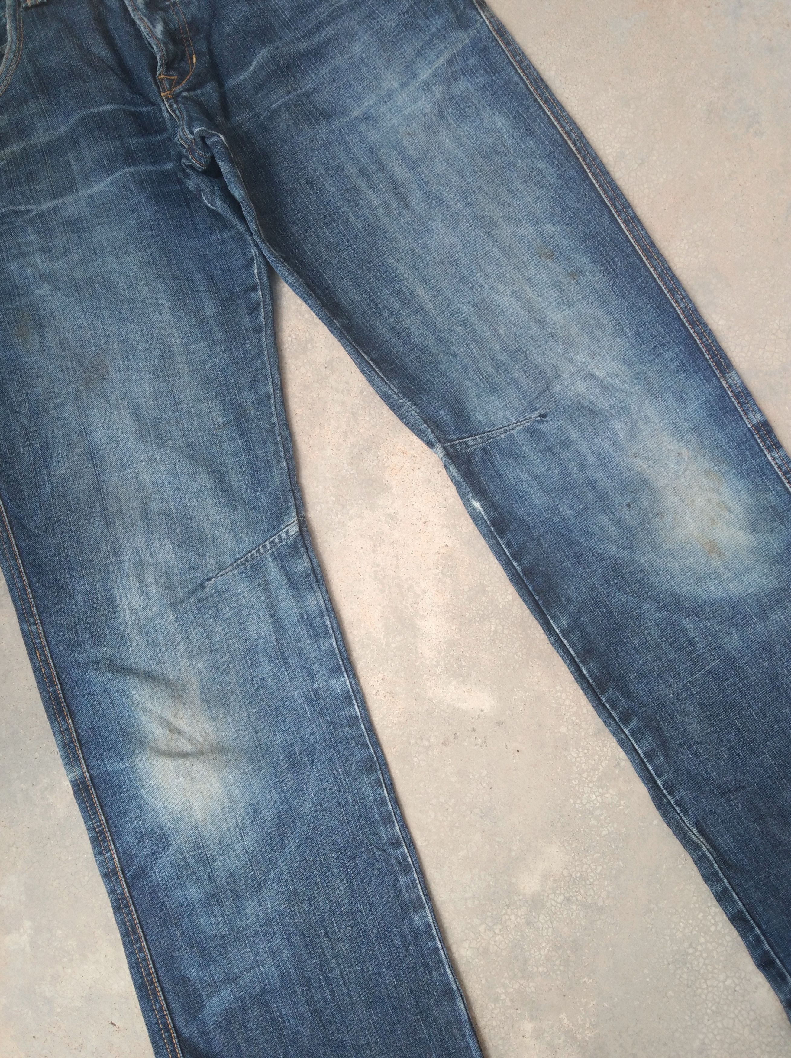 Japanese Brand Vintage Bragg Jeans Faded Blue Distressed Straight Leg 34x35 Size US 34 / EU 50 - 3 Thumbnail