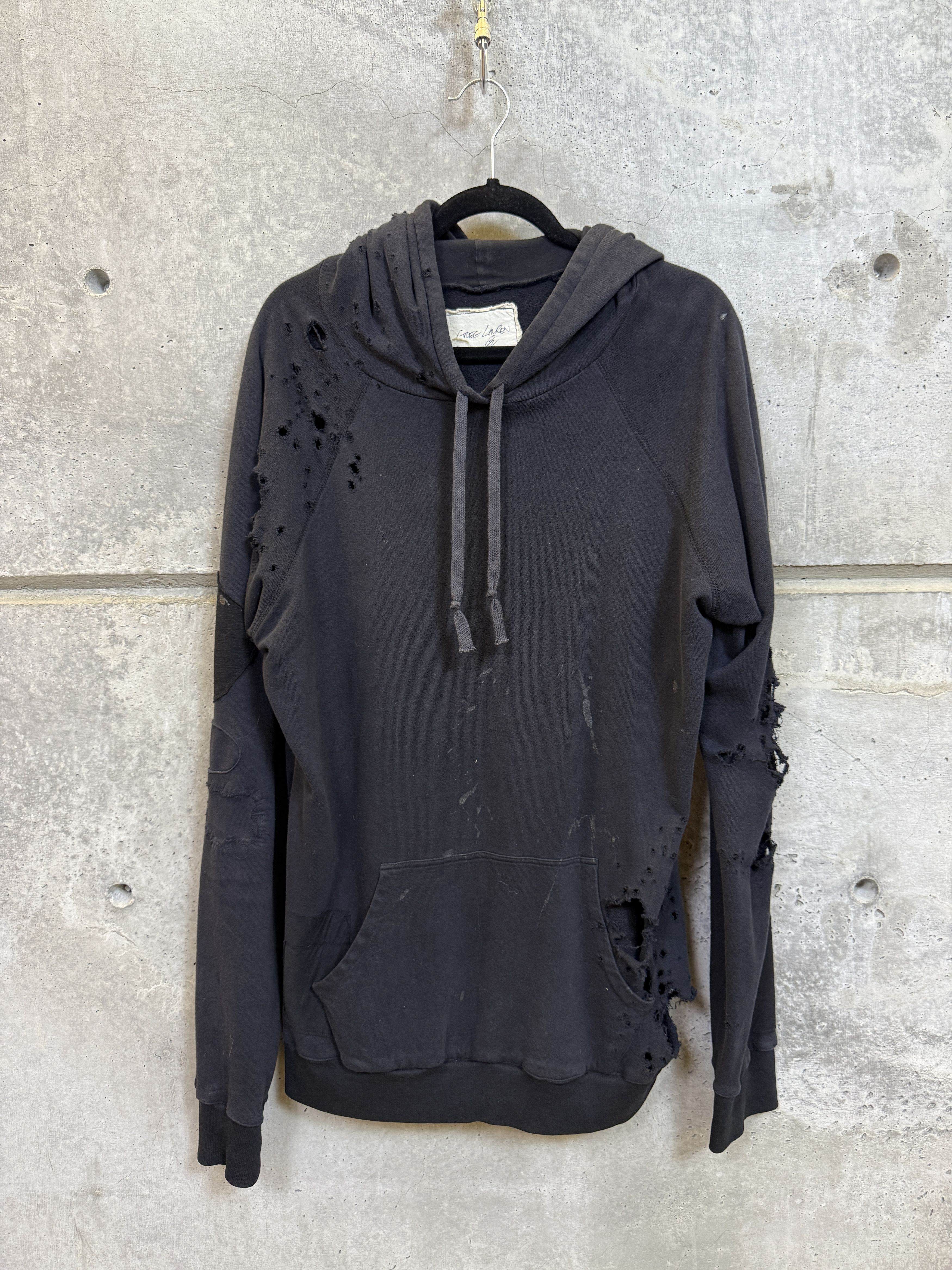 Greg Lauren Greg Lauren Black Fleece Patchwork Destroyed Hoodie Size US M / EU 48-50 / 2 - 1 Thumbnail