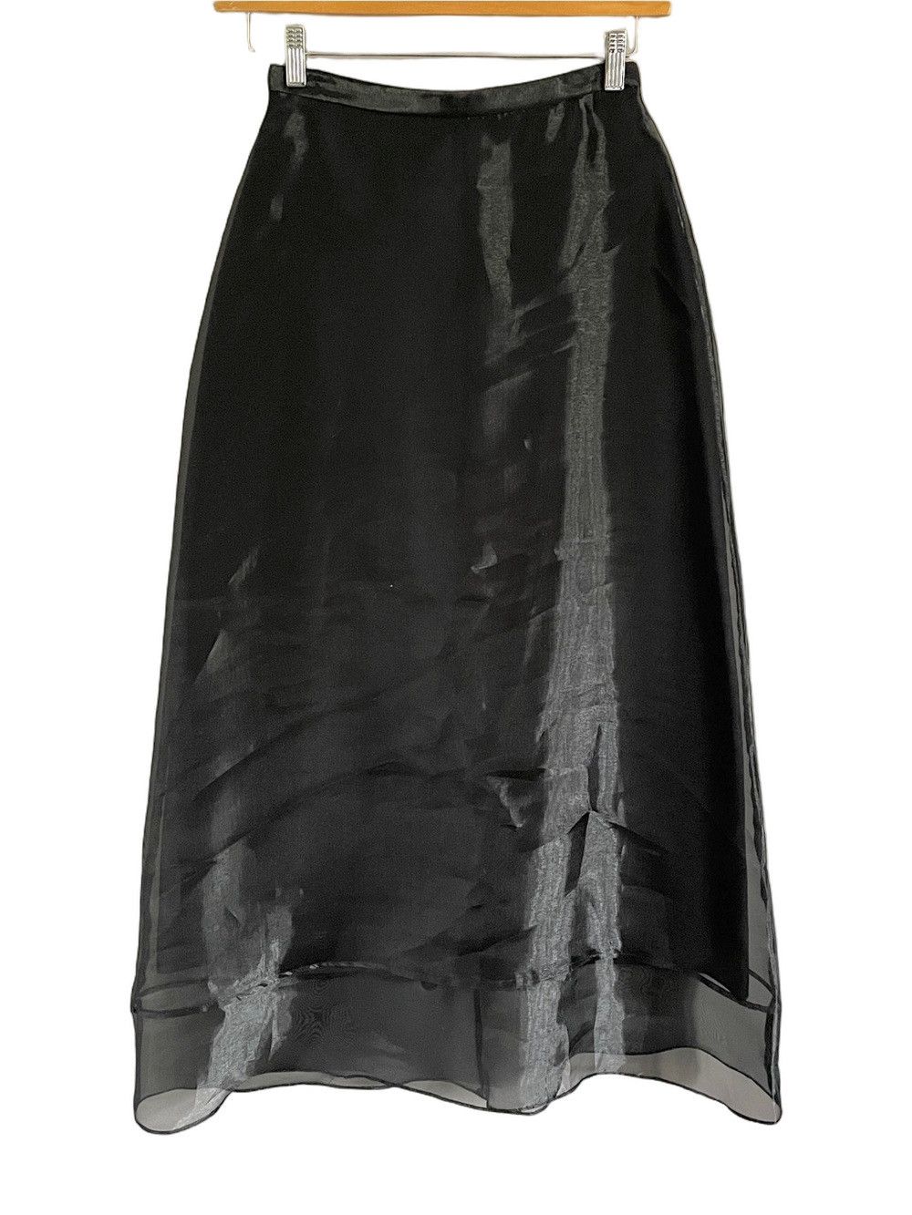 Vintage Vintage Black Organza Bustier Maxi 2-Piece Skirt Suit Set Size XS / US 0-2 / IT 36-38 - 4 Thumbnail