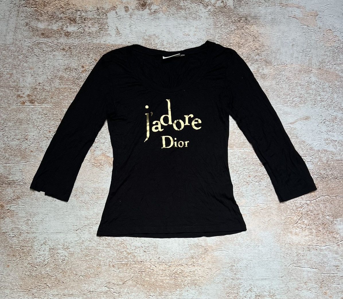 Dior J'adore Dior 長袖Tシャツ Christian Dior Vintage J'ADORE Logo Long Sleeve Top #38 T