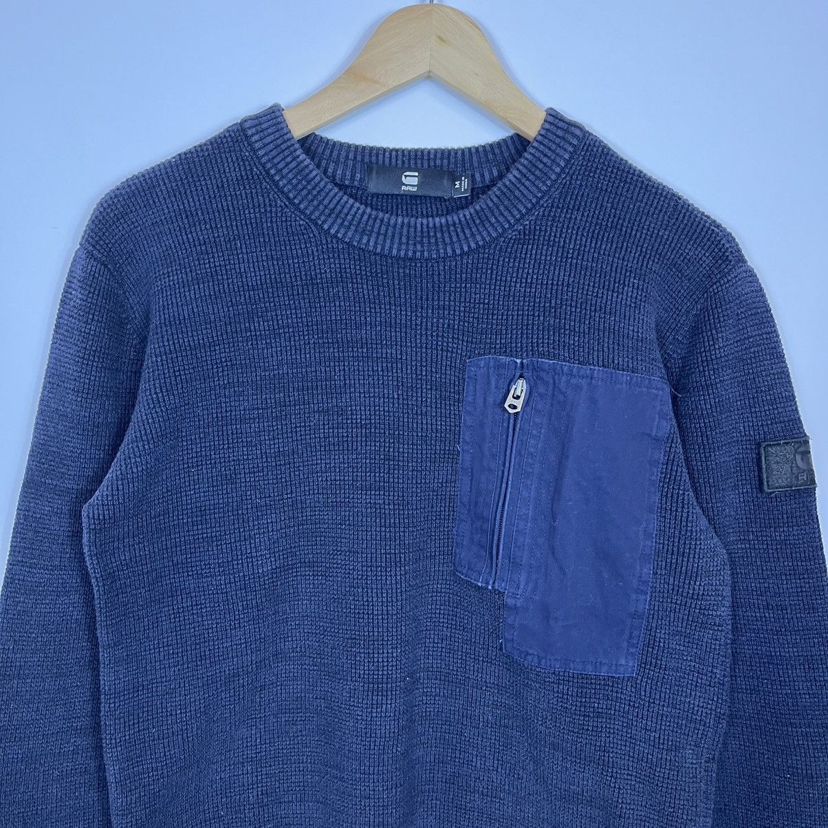 G-Star G-Star Raw Blue Patch Powel Knitted Sweater Streetwear Y2K Size US M / EU 48-50 / 2 - 2 Thumbnail