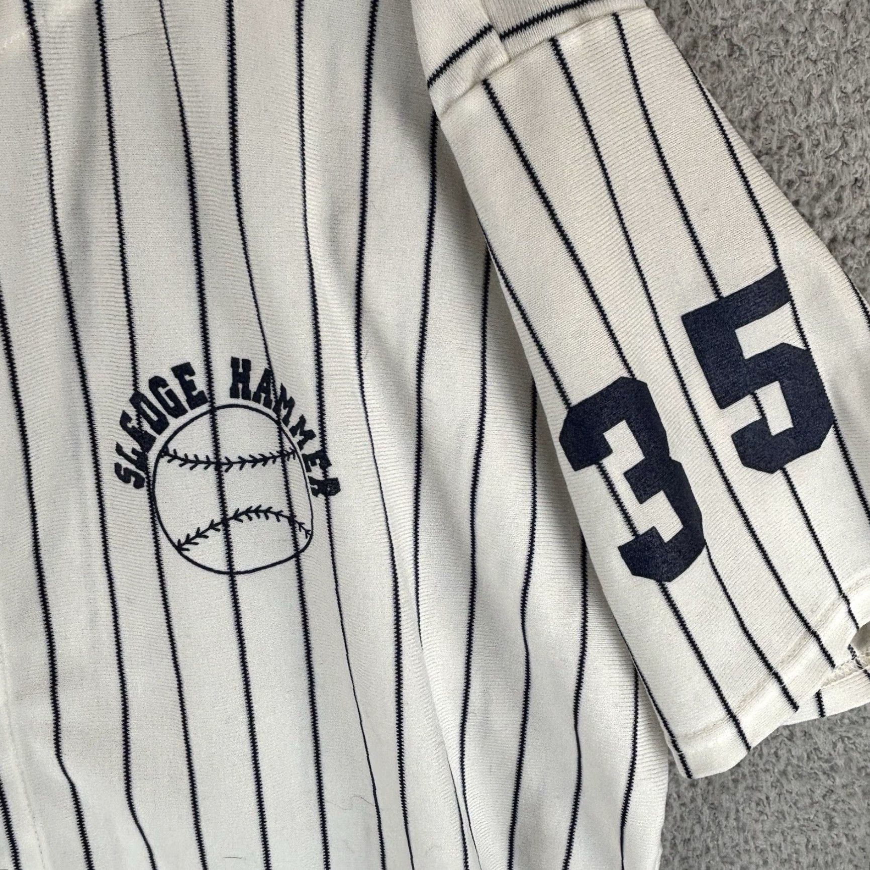 Vintage VINTAGE Baseball Jersey Mens XL White Navy Pinstripe Local League 80s Made USA Size US XL / EU 56 / 4 - 2 Thumbnail