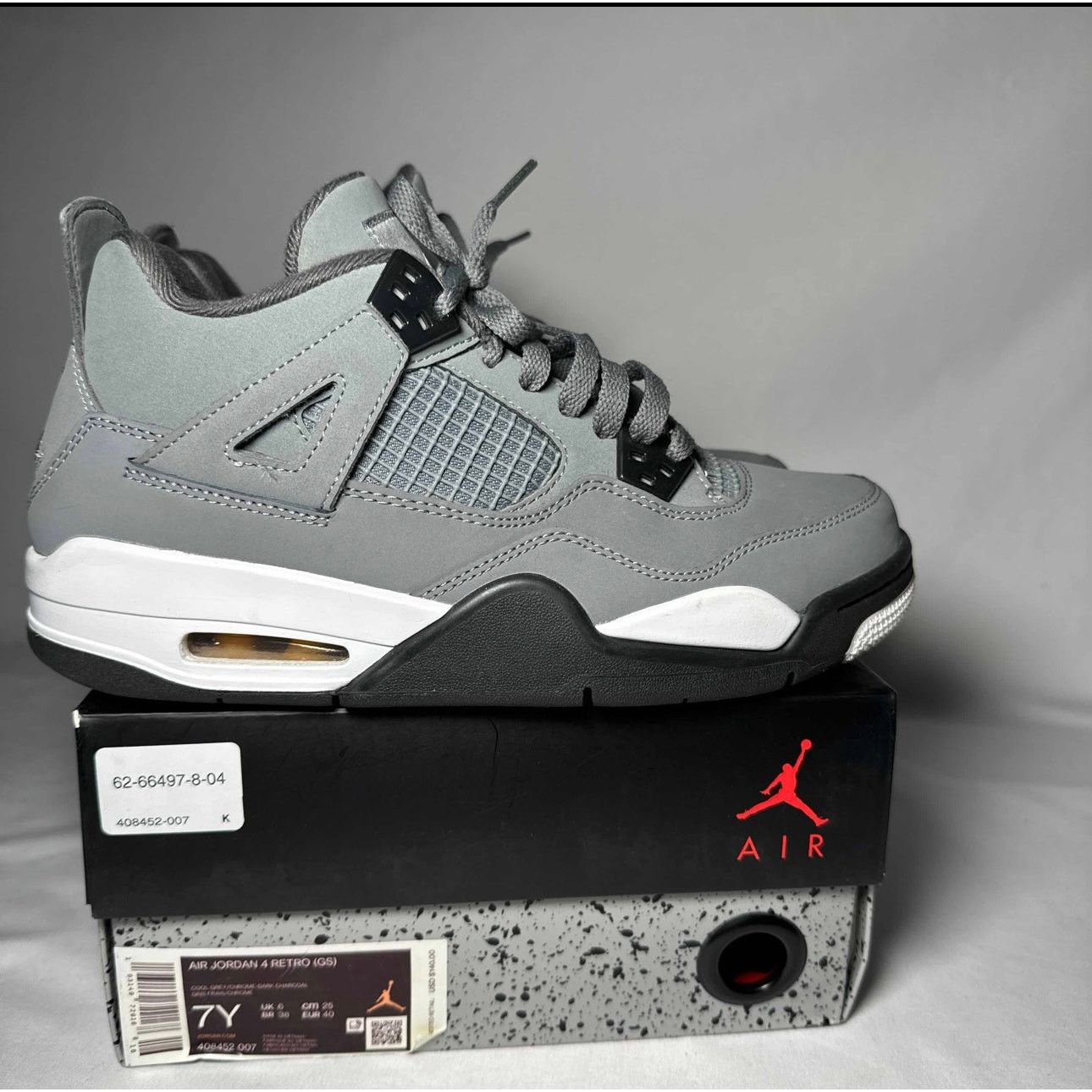 Jordan Brand × Nike Size 7 Nike Air Jordan 4 Retro GS Cool Grey 2019 Men's Shoes Size US 7 / EU 40 - 1 Thumbnail