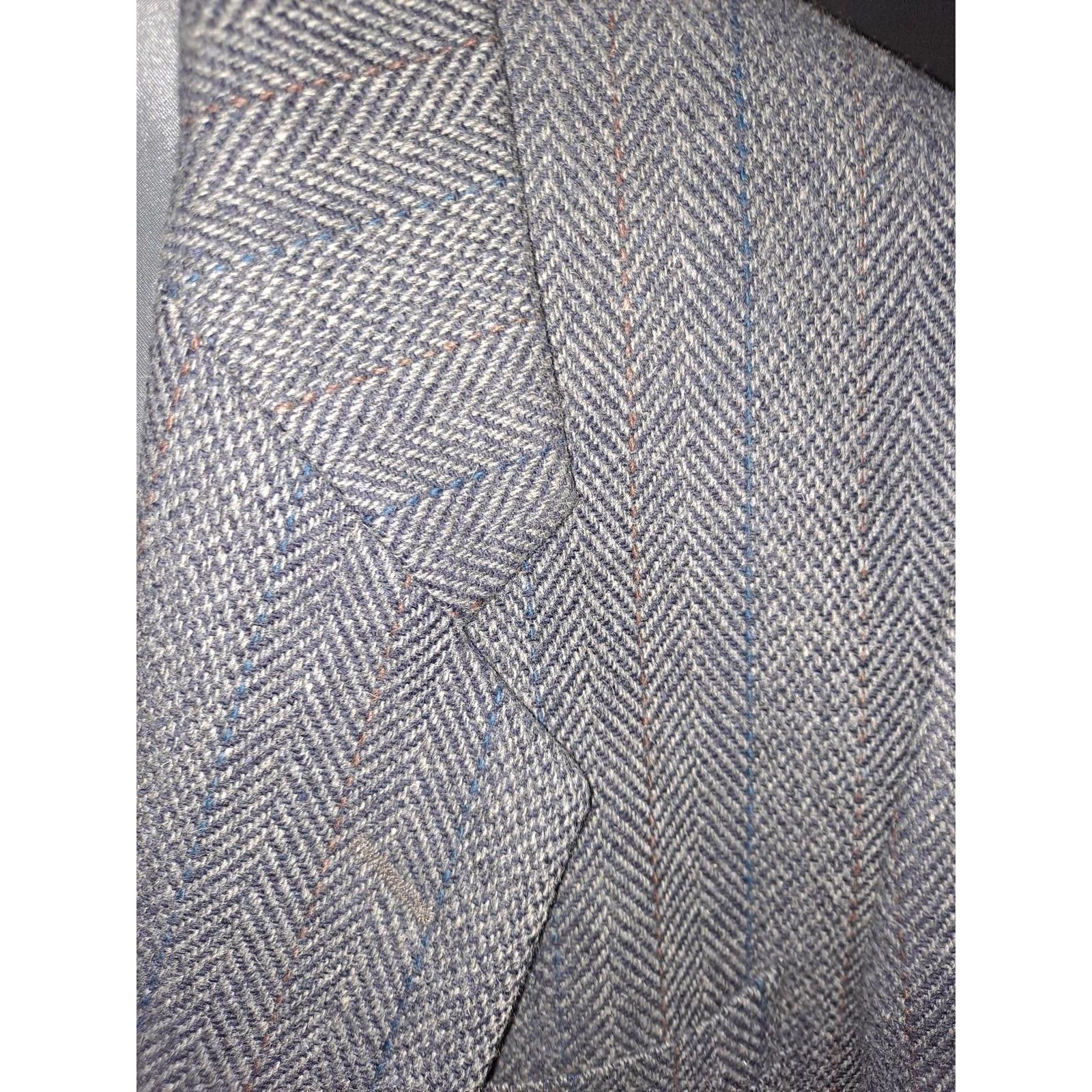 John Weitz John Weitz Signature Collection Gray Herringbone Tweed Blaze Size 40R - 6 Thumbnail