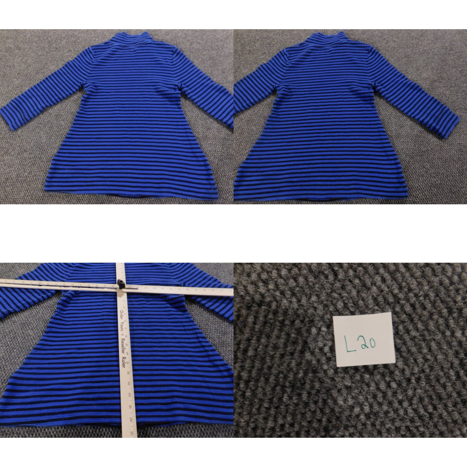 Vintage Crown & Ivy Womens Sweater Medium Blue Striped Cable-Knit Crew Neck Dolman Sleeve Pullover Cotton Knit Regular Size M Fashion Logo Vintage: No Moms? Size M / US 6-8 / IT 42-44 - 8 Thumbnail