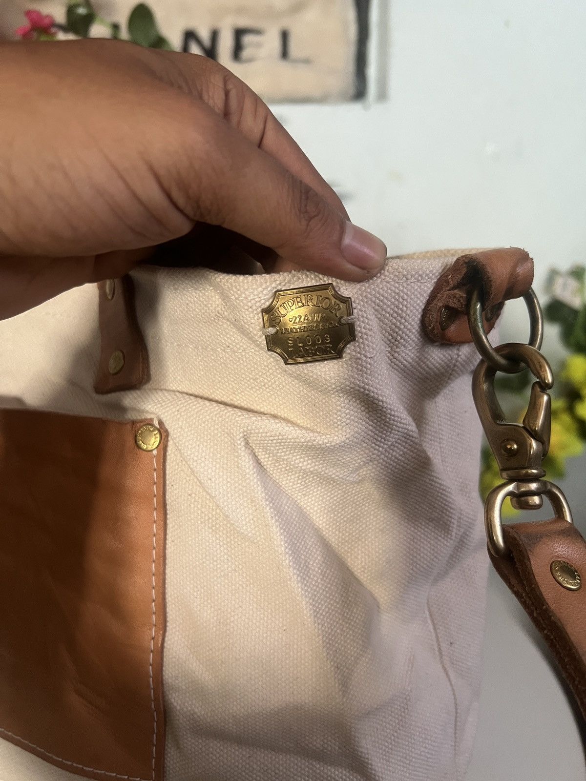 Japanese Brand × The Superior Labor The Superior Labor Japan Duck Fabric Leather Shoulder Bag Size ONE SIZE - 3 Thumbnail