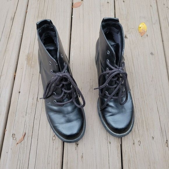 Vintage Vintage 90s y2k Bratz Black Faux Leather Chunky Heel Boots Size US 8 / IT 38 - 4 Thumbnail