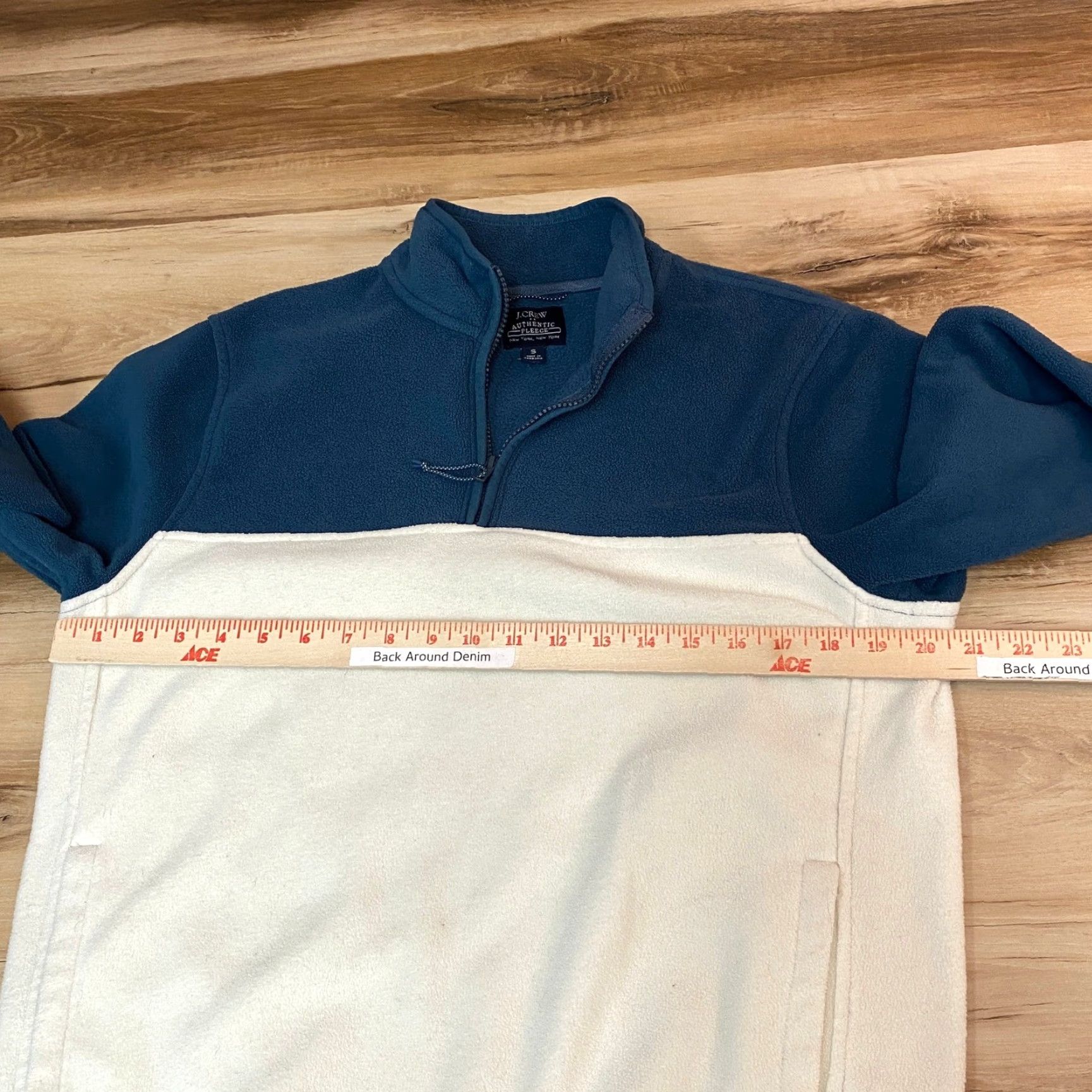 J.Crew J. Crew Mens Fleece Quarter Zip Pullover Colorblock Blue White Small Sweatshirt Zip Mock Neck Pockets Size US S / EU 44-46 / 1 - 6 Thumbnail