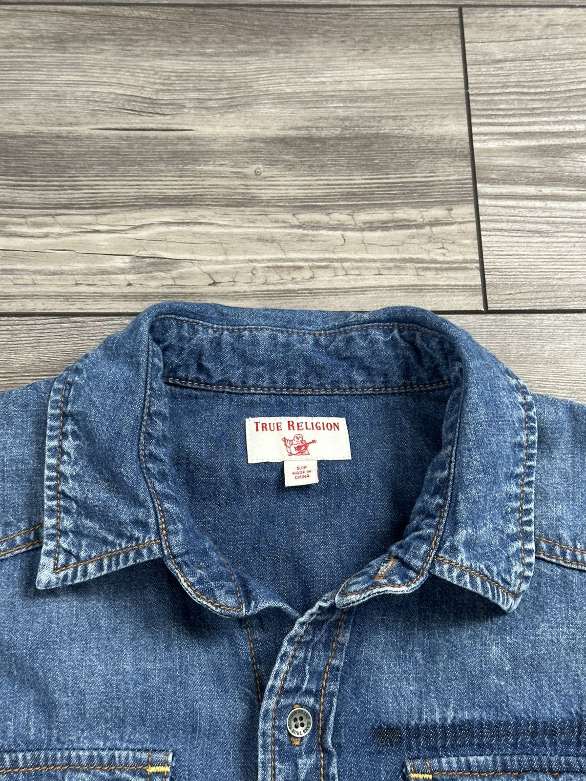 True Religion × Vintage True Religion Denim Button Up Shirt Size US S / EU 44-46 / 1 - 3 Thumbnail