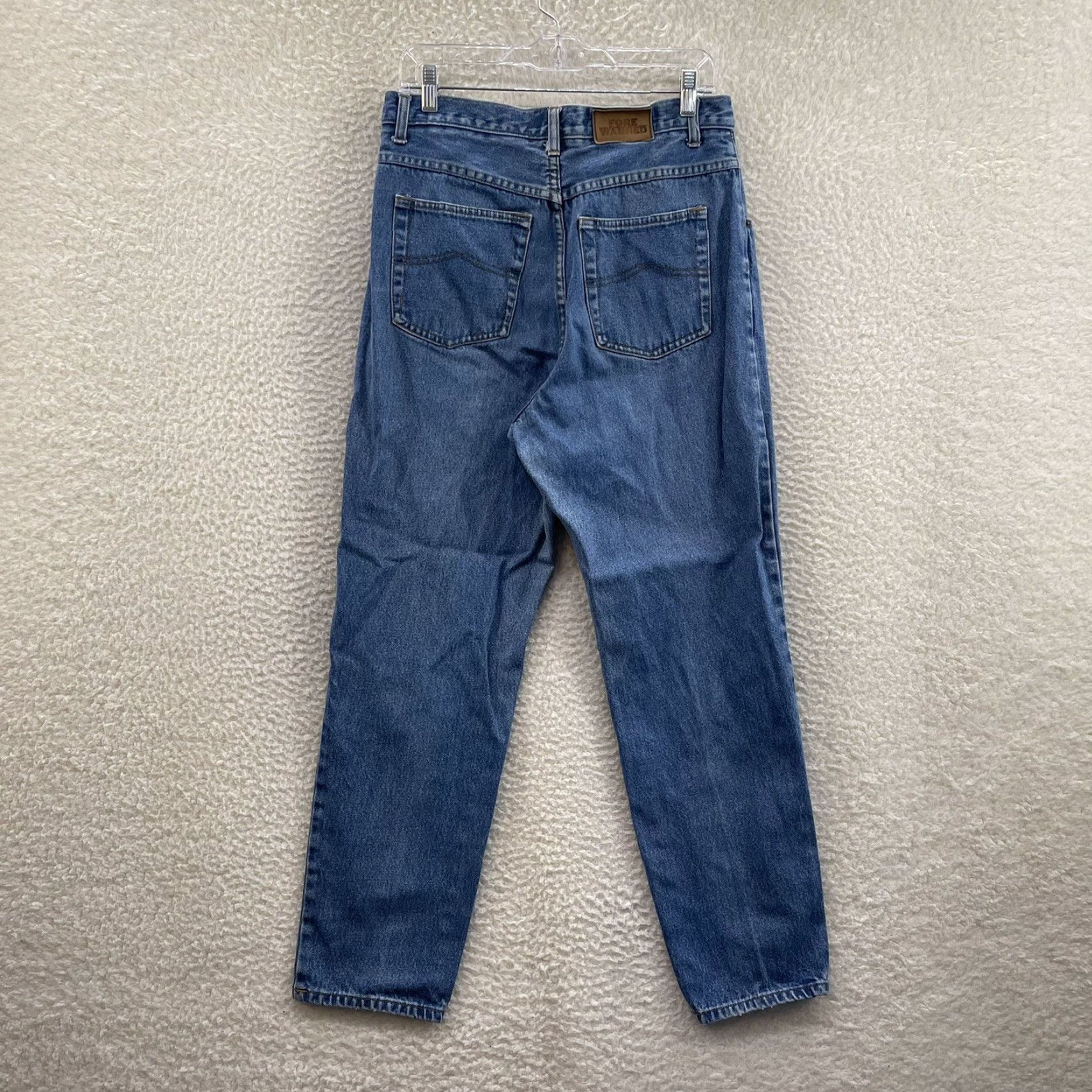 Vintage VINTAGE 80s 90s Jeans Womens High Waist Tapered Leg Medium Wash 30 in 12/14 Fore Warned Denim Cotton Regular Blue Mens Boys Womens Size 34" / US 12 / IT 48 - 2 Thumbnail