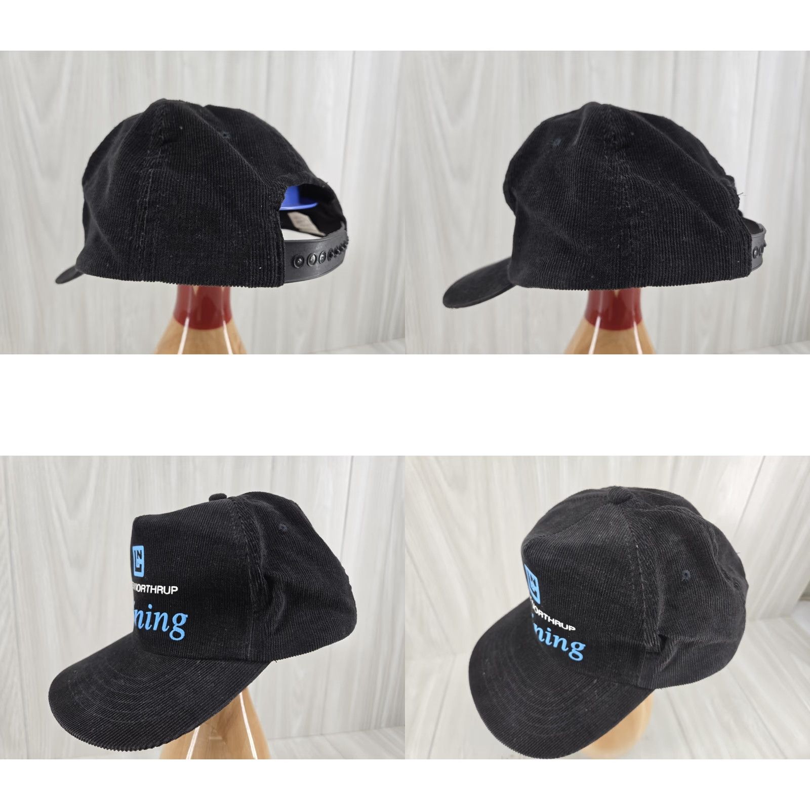 Vintage VINTAGE Leeds Northrup Trucker Hat Snapback Cap Black Cordury Mens Adjustable Cotton Polyester 80s Logo Patch Size ONE SIZE - 8 Thumbnail