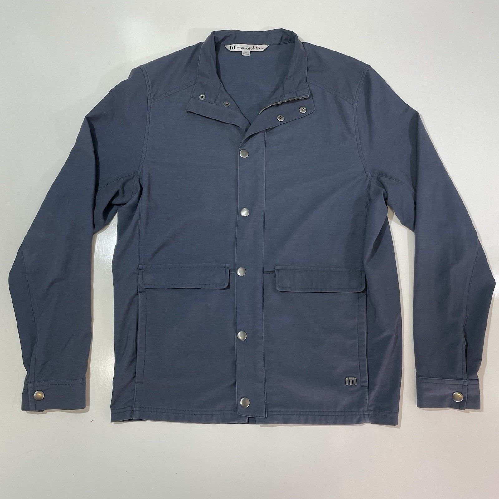 TravisMathew TRAVIS MATHEW Men's Steel Blue Mock Neck Zip Jacket Size M Size US M / EU 48-50 / 2 - 1 Thumbnail