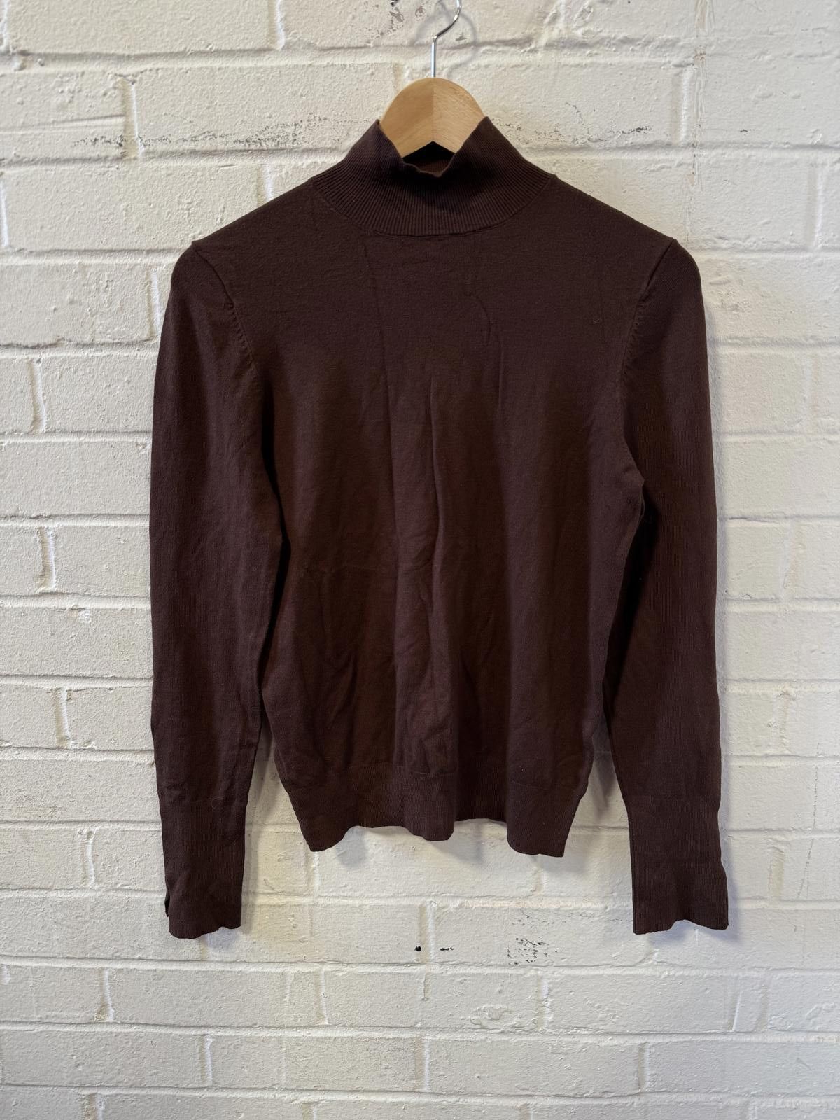 Unknown London Brown Women's Turtleneck Sweater Size M / US 6-8 / IT 42-44 - 2 Thumbnail