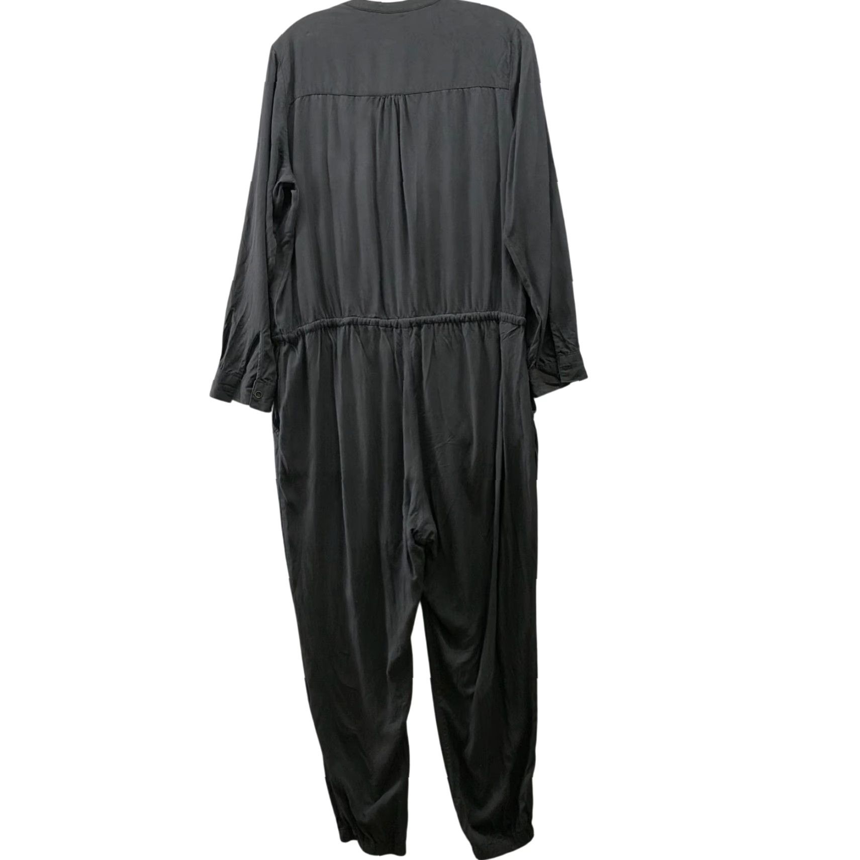 Gap Gap Jumpsuit Womens L Black Long Sleeve Modal Relaxed Utility - Button Front - One-Piece - Pockets - Wide-Leg - Shirt/Jumpsuit Size L / US 10 / IT 46 - 2 Thumbnail