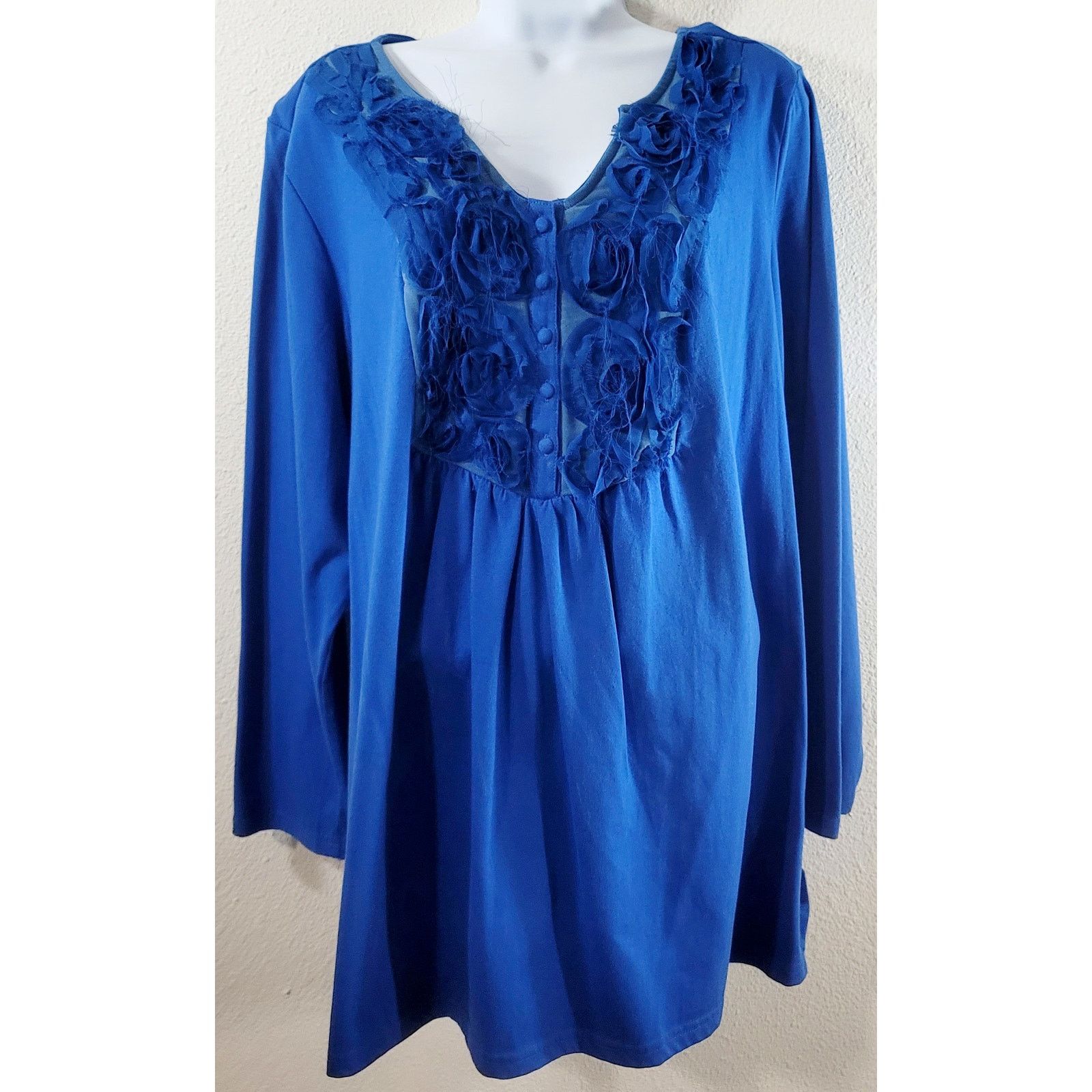Other Woman Within Blue Material Florets Bodice Top1X Plus NWOTS Size XL / US 12-14 / IT 48-50 - 1 Thumbnail