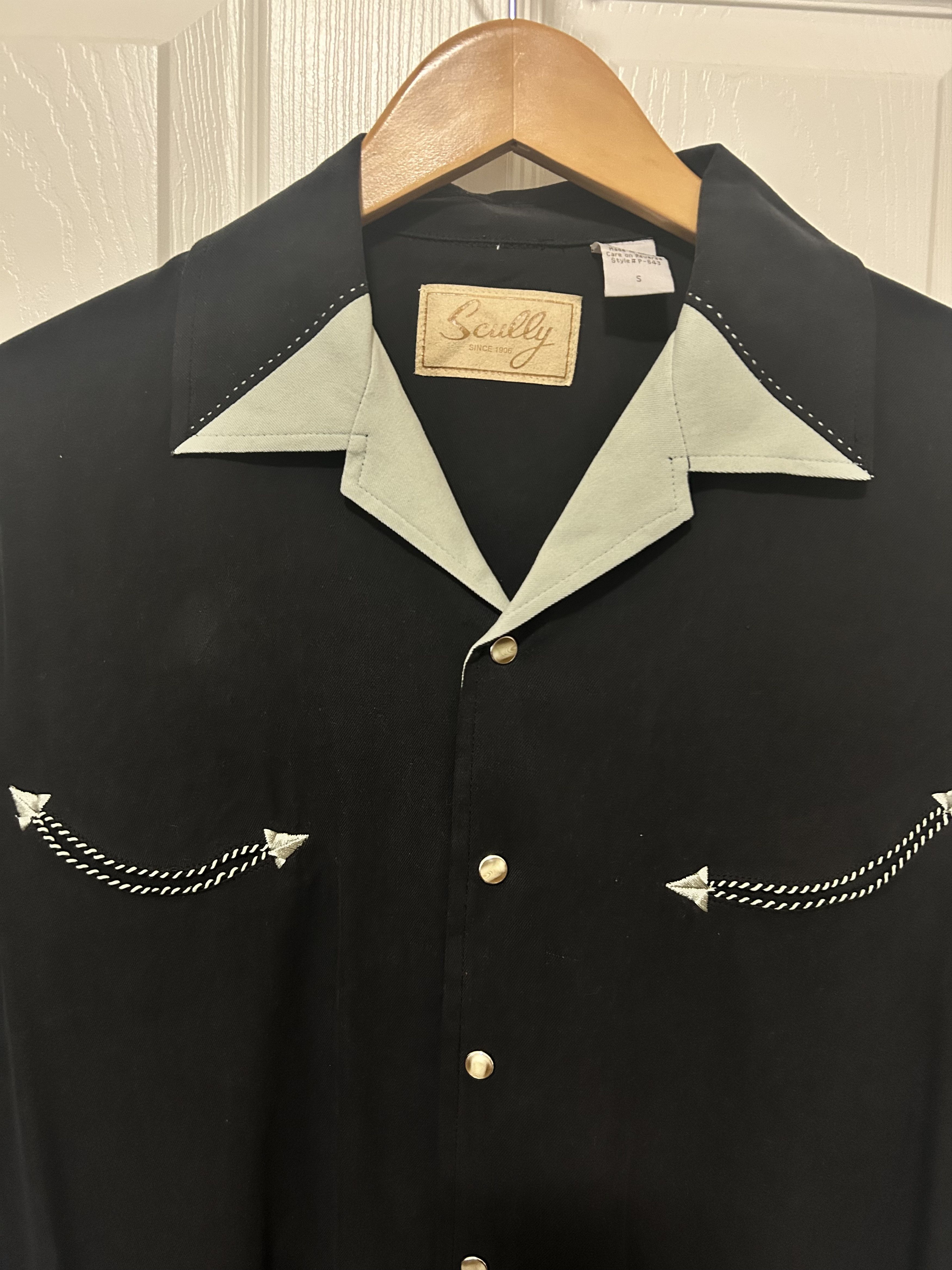 Scully Scully Shirt Mens S Silk Western Pearl Snap Short Sleeve Size US S / EU 44-46 / 1 - 3 Thumbnail