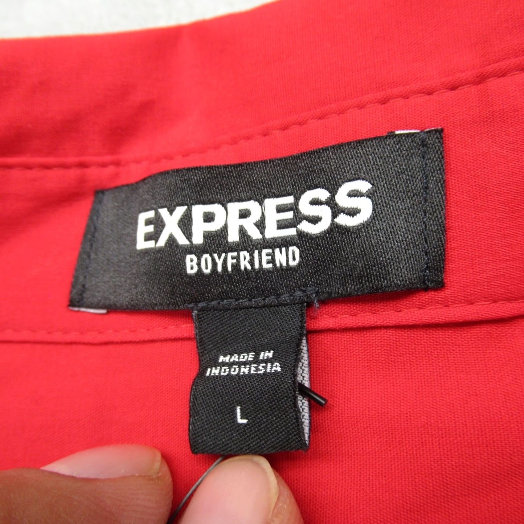 Express VINTAGE? No - Express Shirt Womens Large Red Button-Up Long Sleeve Casual NEW Size L / US 10 / IT 46 - 3 Thumbnail