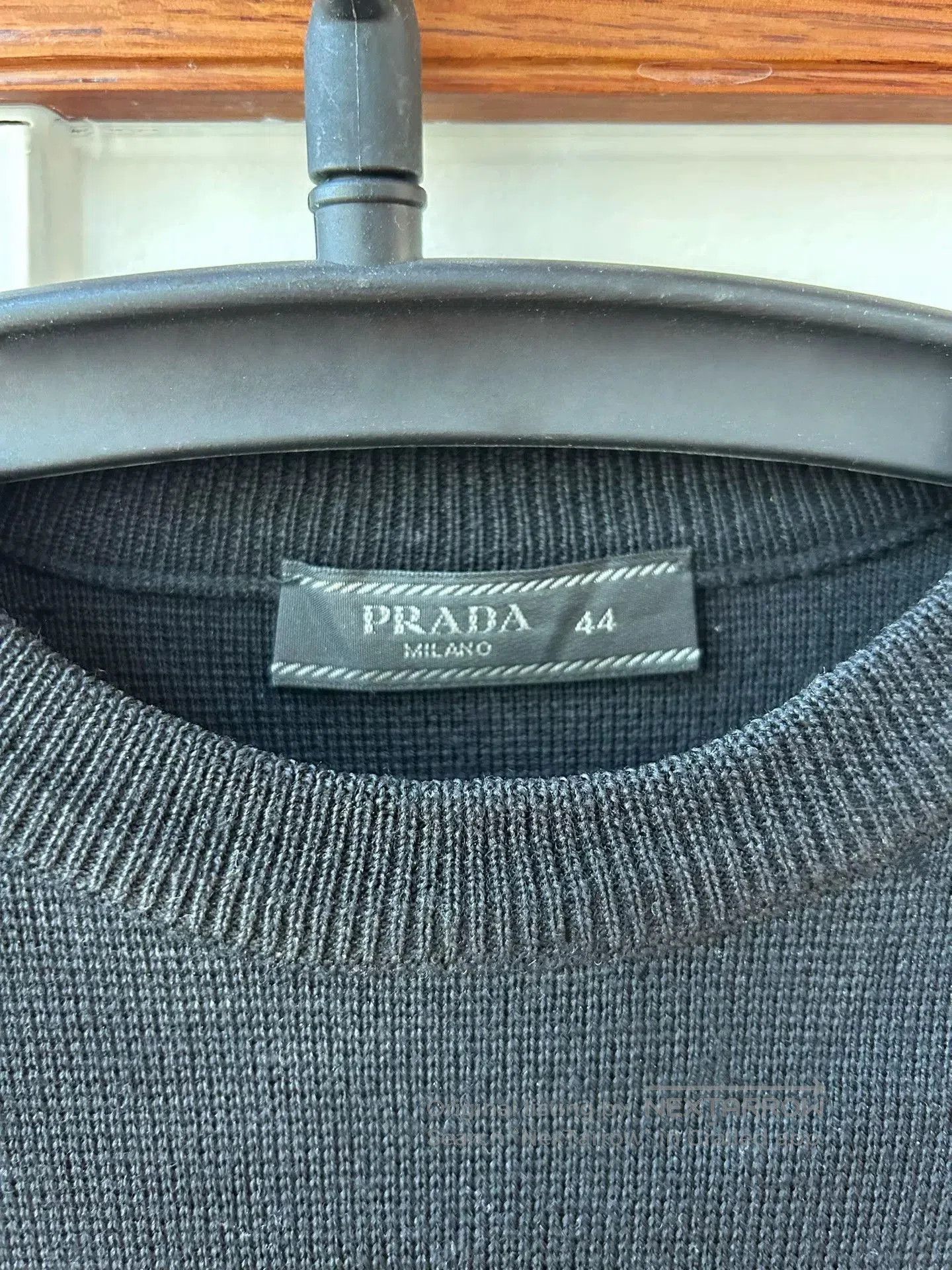 Prada Prada Black Wool Knit Sweater with Blue Hem. Size US S / EU 44-46 / 1 - 2 Thumbnail