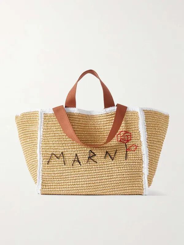 Marni o1w1db11125 Size :OS/Sillo Raffia Tote Bag in Beige Size ONE SIZE - 1 Thumbnail