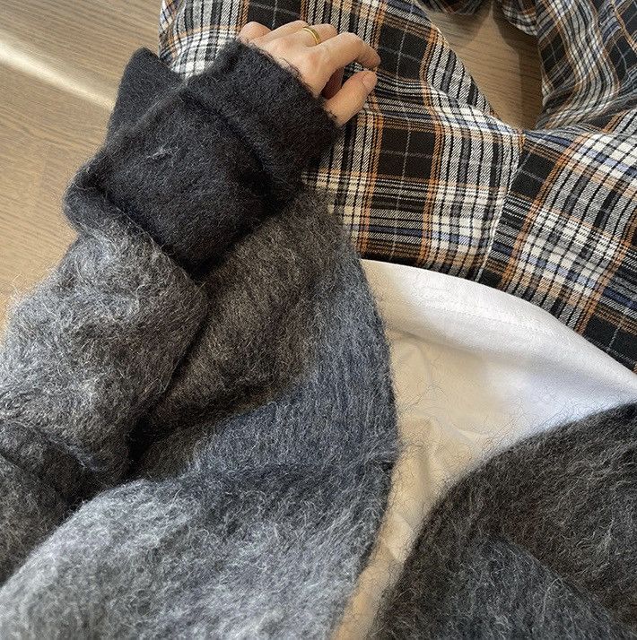 Japanese Brand Avant garde fashion punk gradient effect fluffy cardigan Size US L / EU 52-54 / 3 - 4 Thumbnail