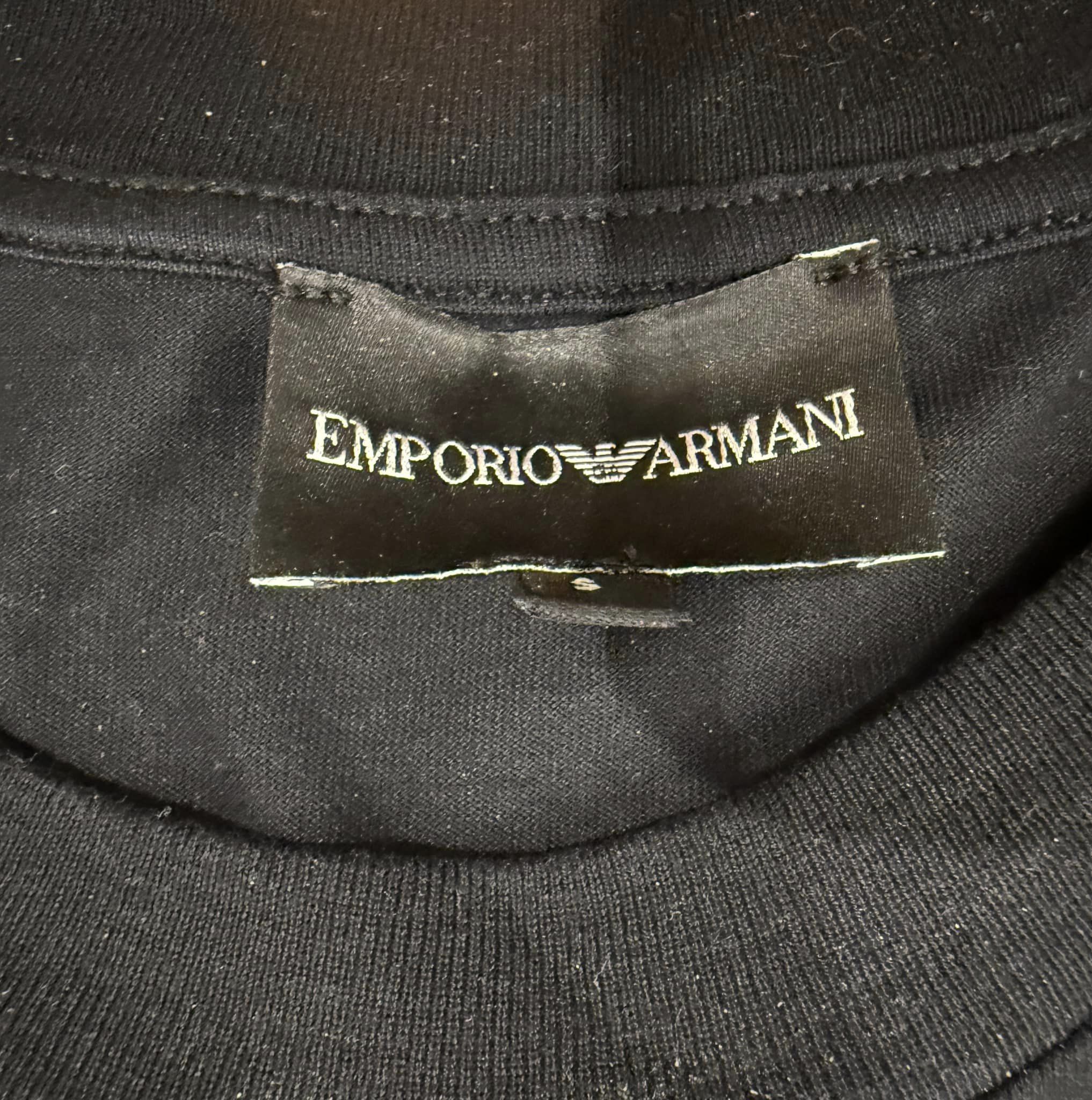 Emporio Armani Emporio Armani BLACK T-shirt with decorative embroidery Size US S / EU 44-46 / 1 - 5 Thumbnail