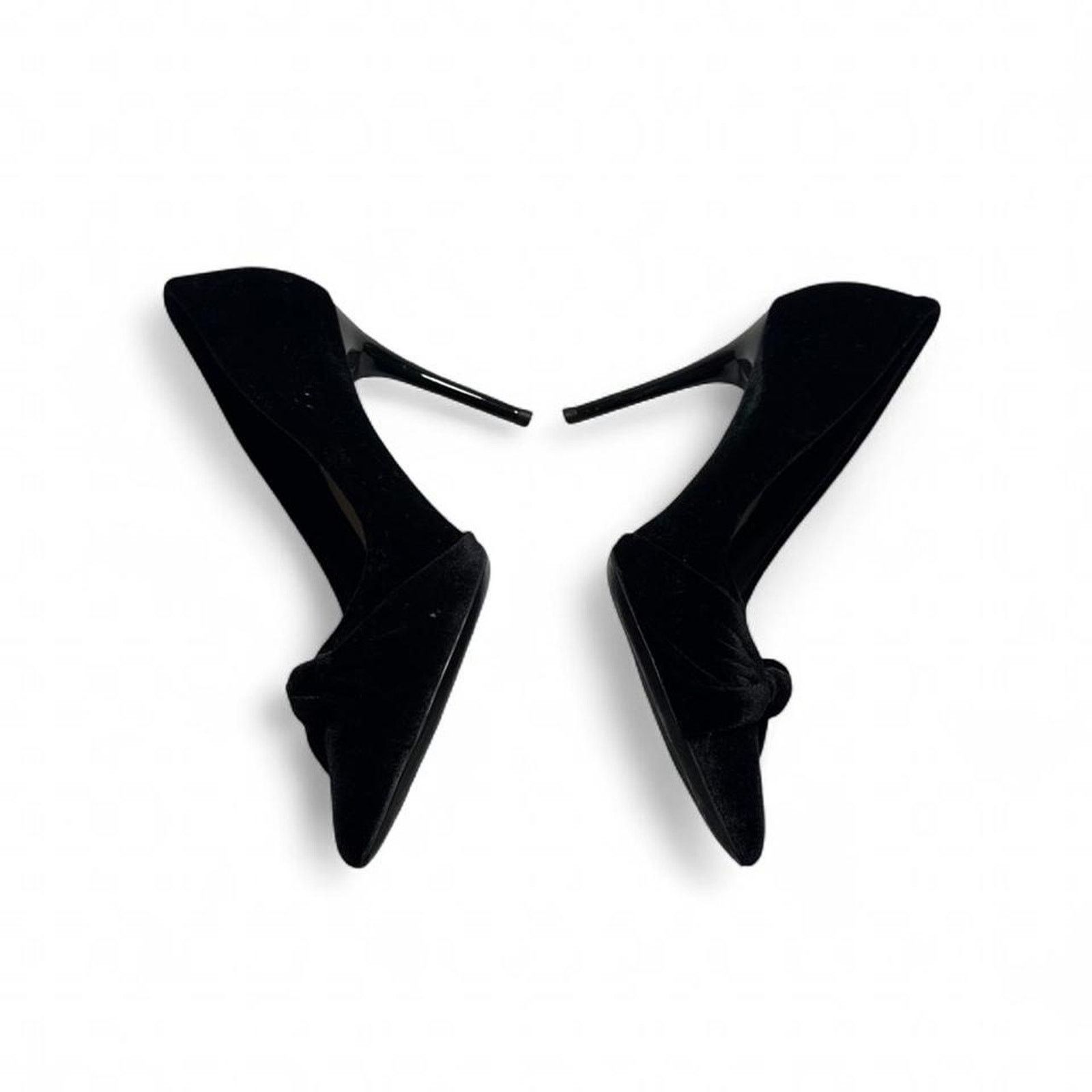 Other Big Tree Black Velour Heels Bow Detail Never Worm size 7(37) Size US 7 / IT 37 - 4 Thumbnail