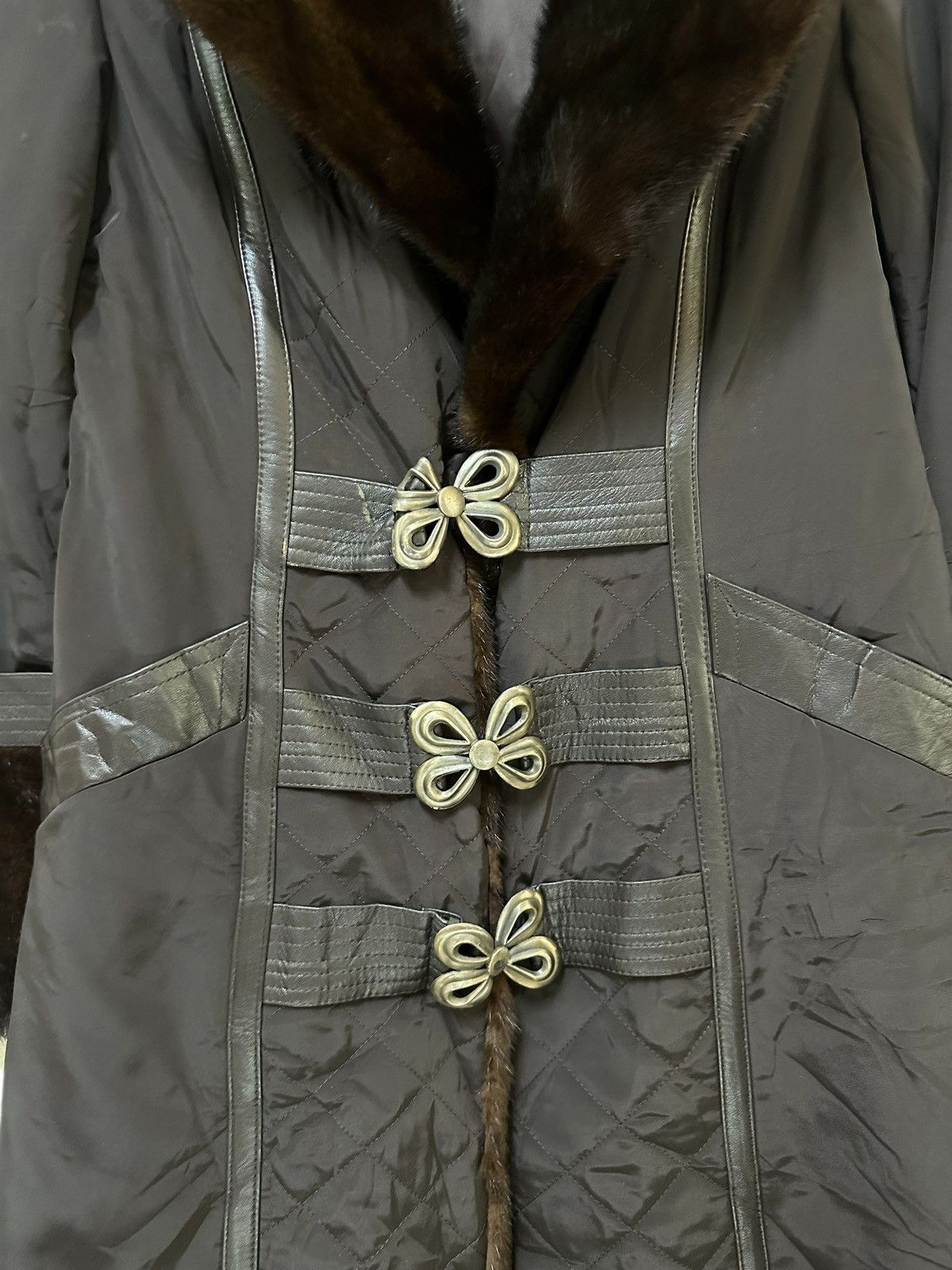 Vintage Vintage Quilted Long Coat Fur Trim Collar Cuffs Winter Coat Size M / US 6-8 / IT 42-44 - 6 Thumbnail