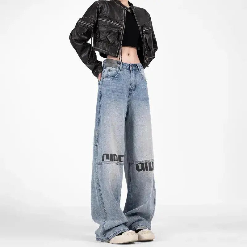 Japanese Brand Retro loose wide leg printed jeans Size US 32 / EU 48 - 1 Thumbnail