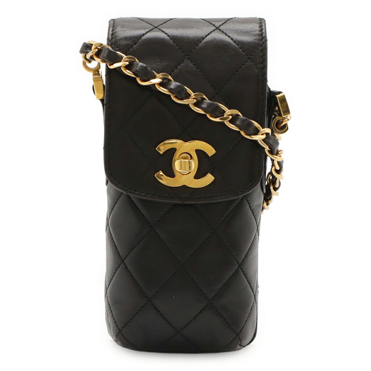 Chanel Chanel Matelassé Lambskin Chain Phone Pouch Leather Crossbody Bag DUTY FREE for USA