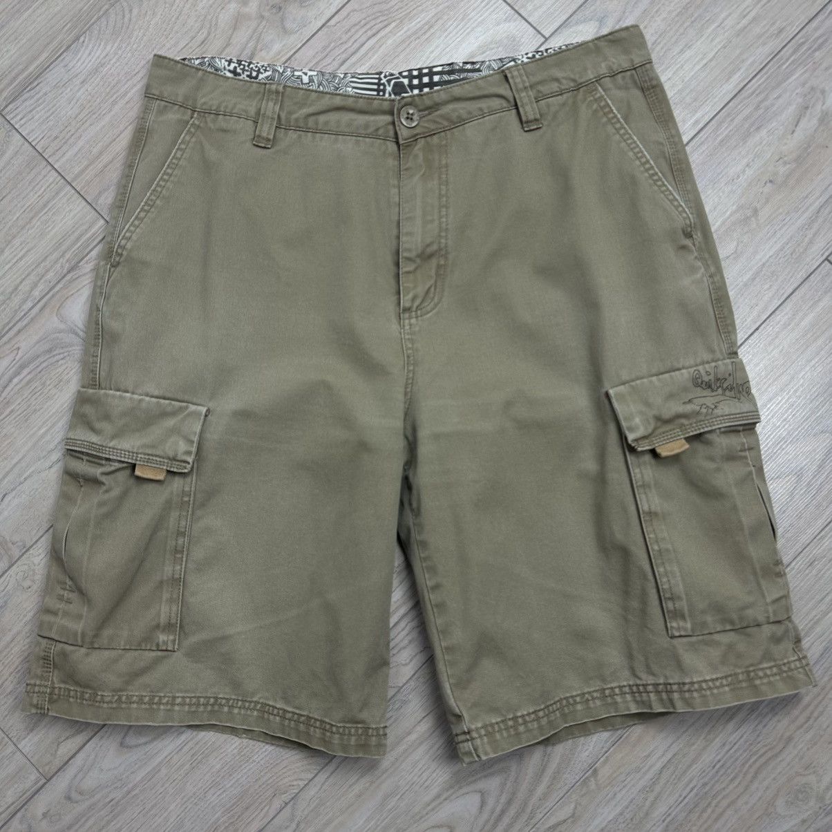 Quiksilver Crazy Vintage 90s Quiksilver Baggy Cargo Utility Shorts Size US 36 / EU 52 - 2 Thumbnail