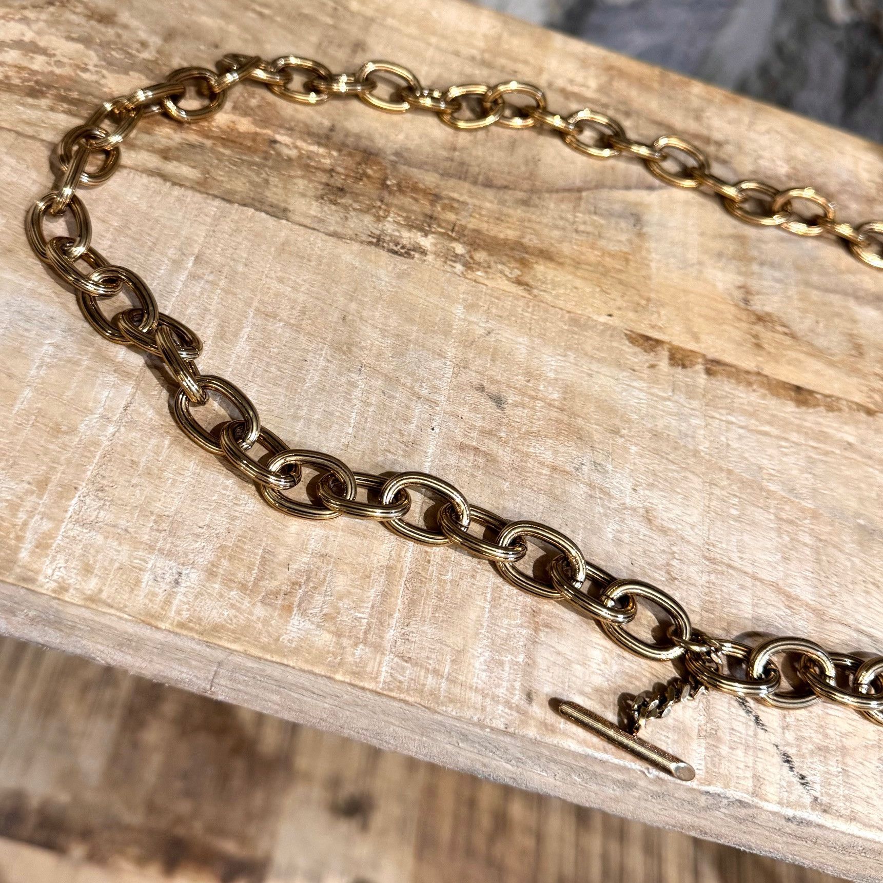 Saint Laurent Paris Saint Laurent Light Bronze Metal Chain Link Belt Size ONE SIZE - 3 Thumbnail